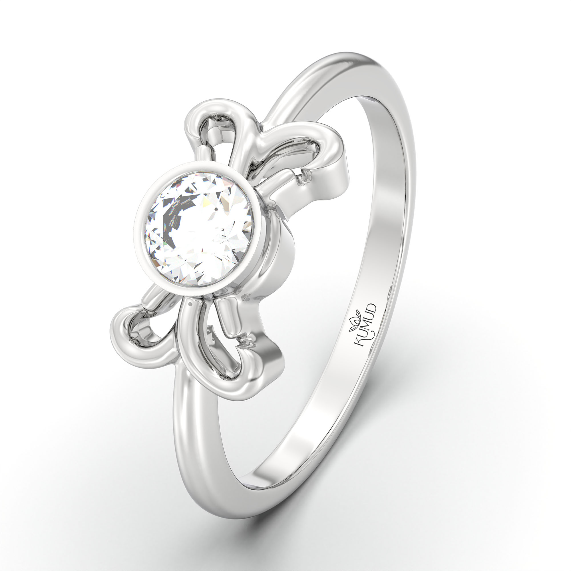 Lab-Grown Diamond Solitaire Ring for Women in 18K White Gold – 0.25 Ct Round, 3 g (Design K10-10-BBZAA) thumbnail