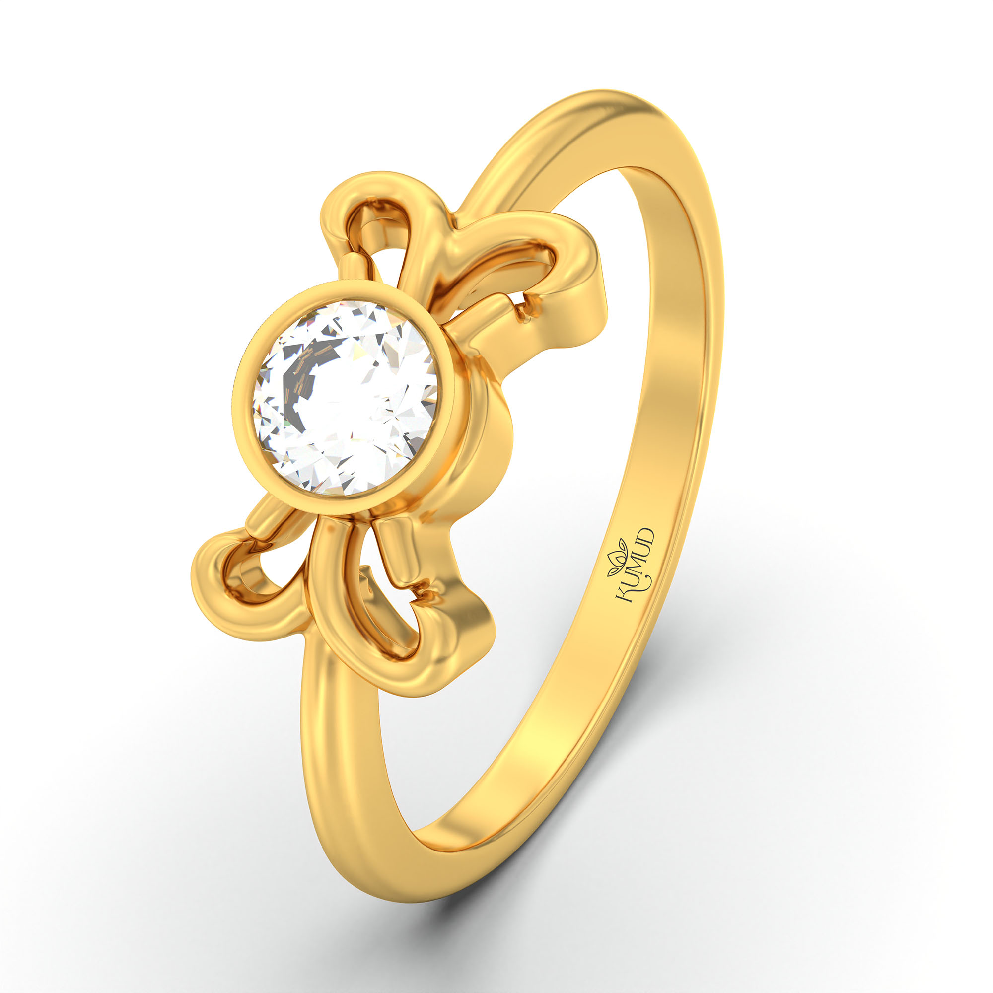 Lab-Grown Diamond Solitaire Ring for Women in 22K Yellow Gold – 0.25 Ct Round, 3 g (Design K10-10-BBZAA) thumbnail