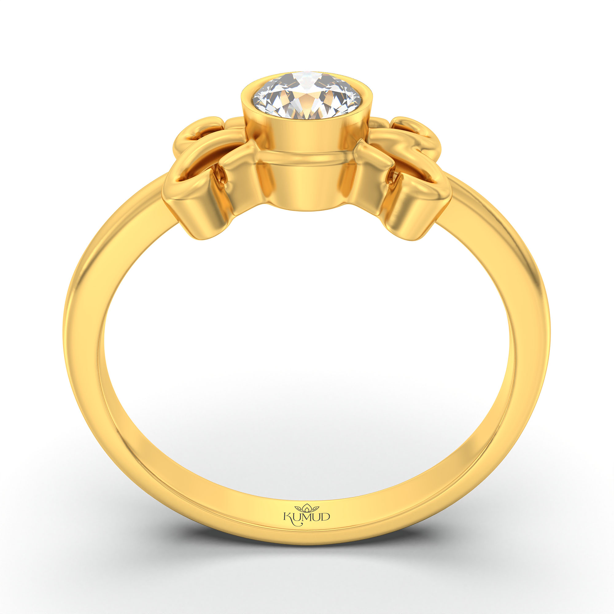 Lab-Grown Diamond Solitaire Ring for Women in 22K Yellow Gold – 0.25 Ct Round, 3 g (Design K10-10-BBZAA) thumbnail