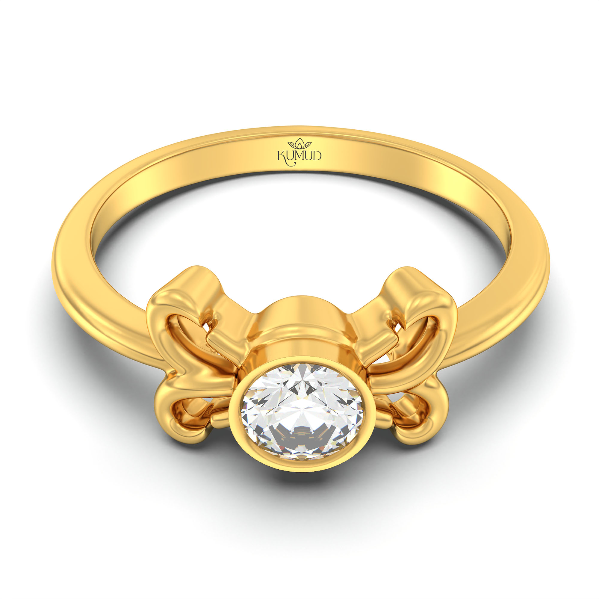 Lab-Grown Diamond Solitaire Ring for Women in 22K Yellow Gold – 0.25 Ct Round, 3 g (Design K10-10-BBZAA) thumbnail