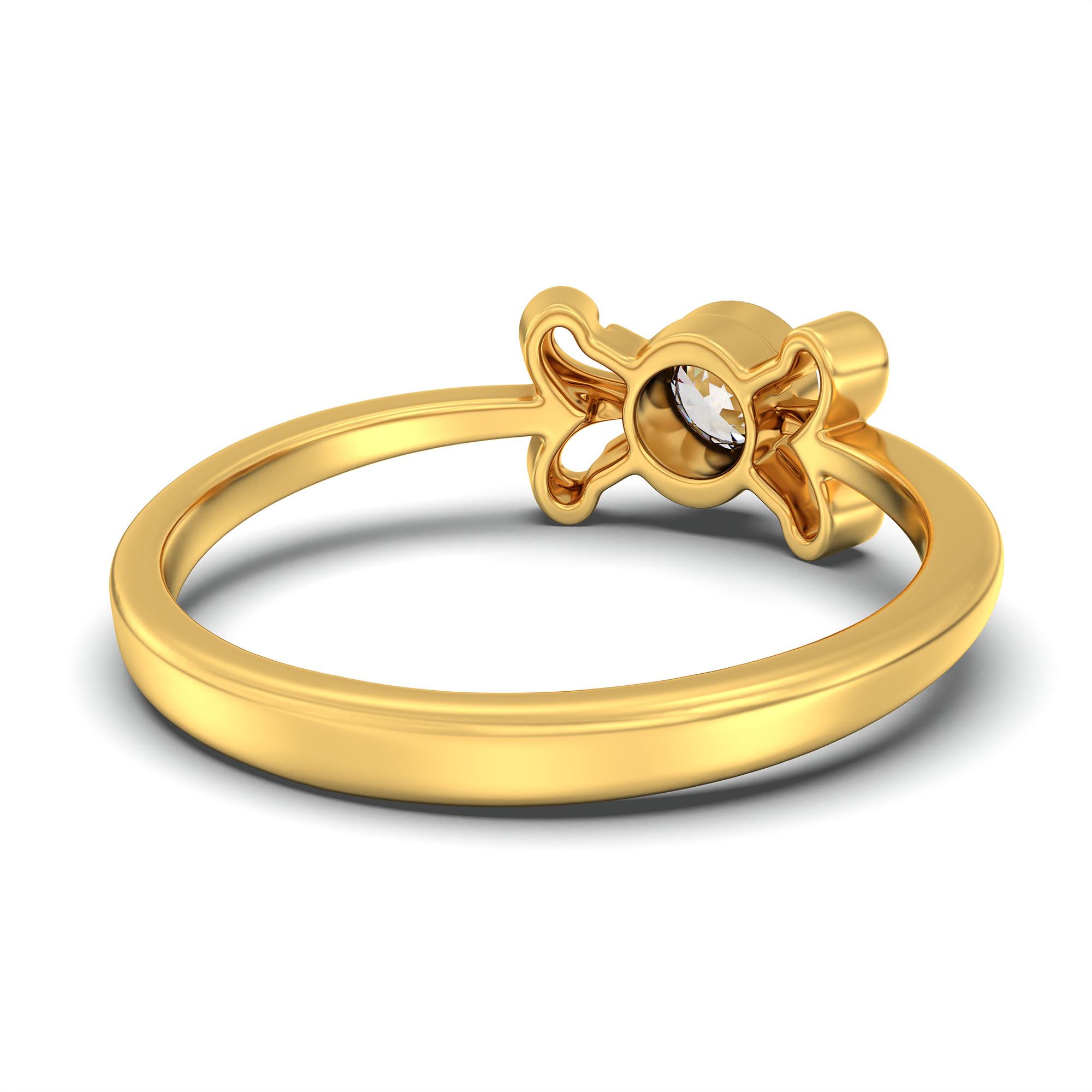 Lab-Grown Diamond Solitaire Ring for Women in 22K Yellow Gold – 0.25 Ct Round, 3 g (Design K10-10-BBZAA) thumbnail