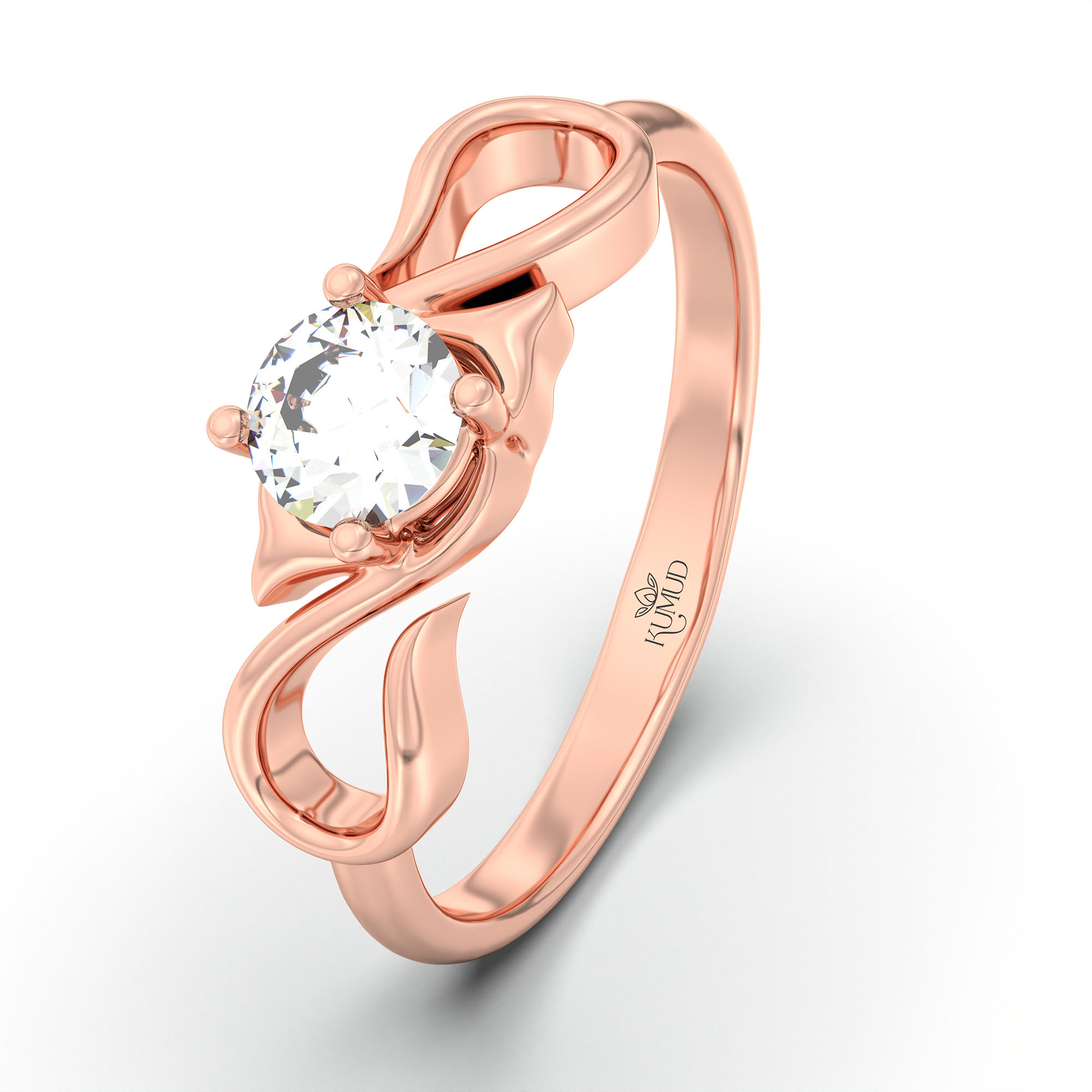 Lab-Grown Diamond Solitaire Ring for Women in 18K Rose Gold – 0.25 Ct Round, 3 g (Design K10-11-APGAA) thumbnail