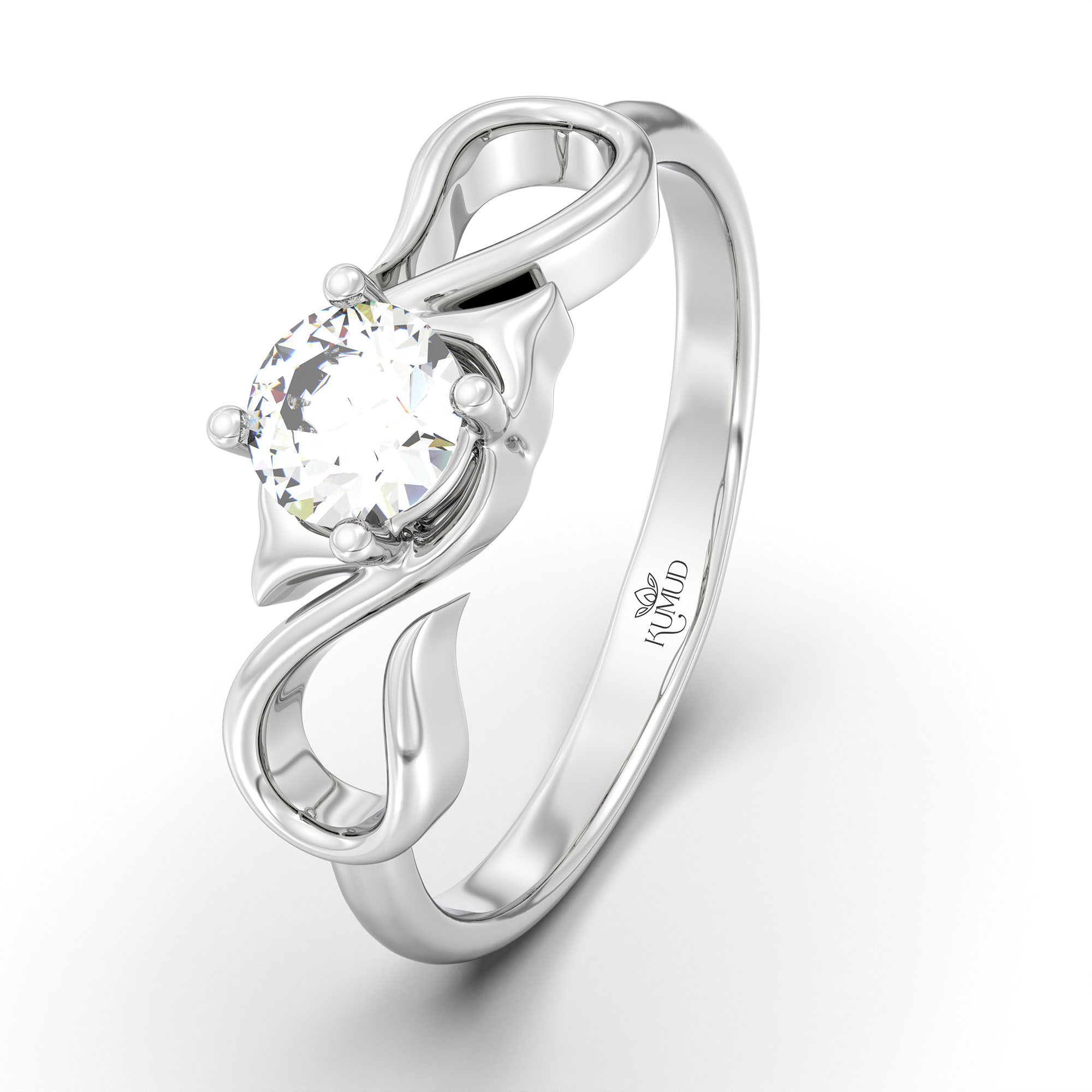 Lab-Grown Diamond Solitaire Ring for Women in 18K White Gold – 0.25 Ct Round, 3 g (Design K10-11-APGAA) thumbnail