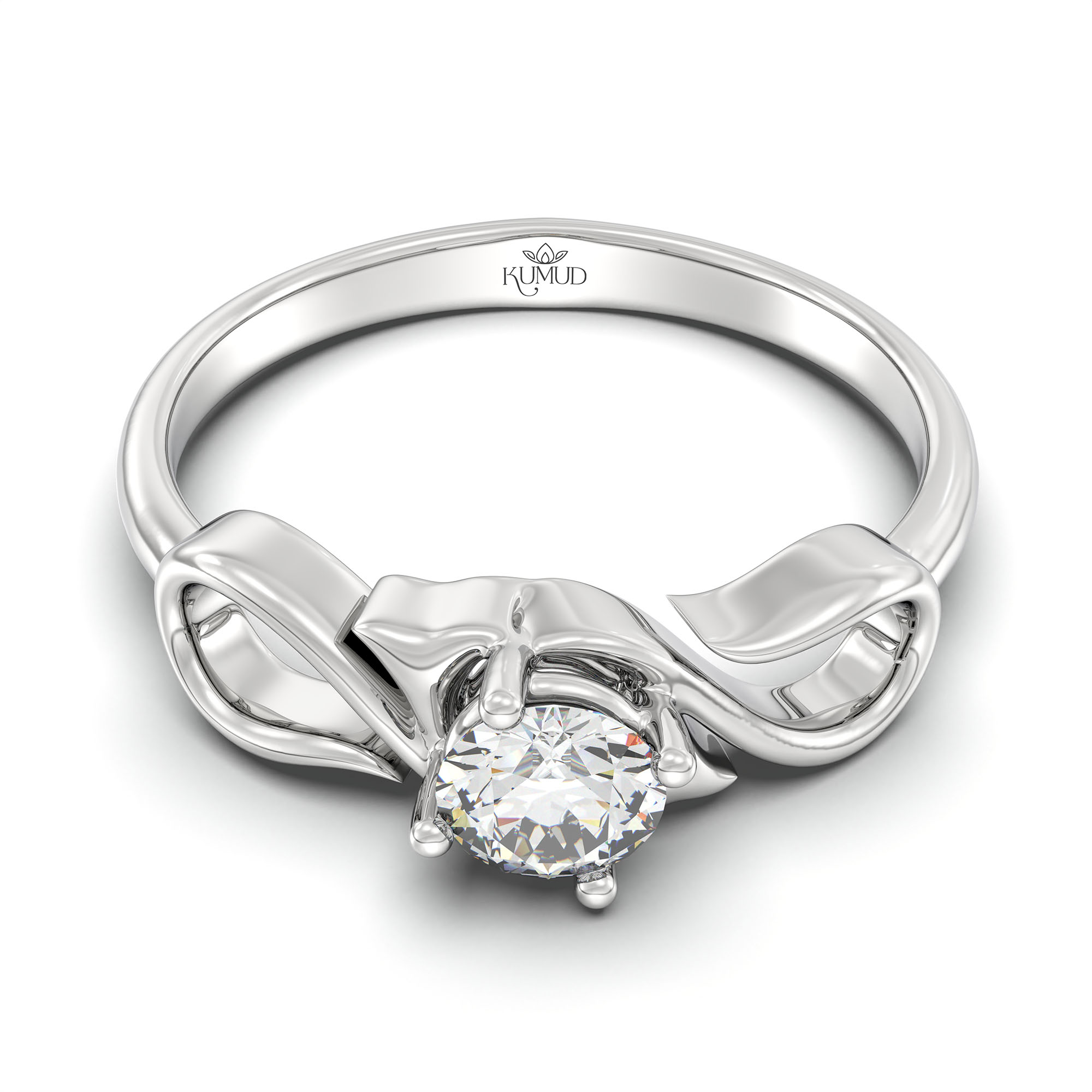 Lab-Grown Diamond Solitaire Ring for Women in 18K White Gold – 0.25 Ct Round, 3 g (Design K10-11-APGAA) thumbnail