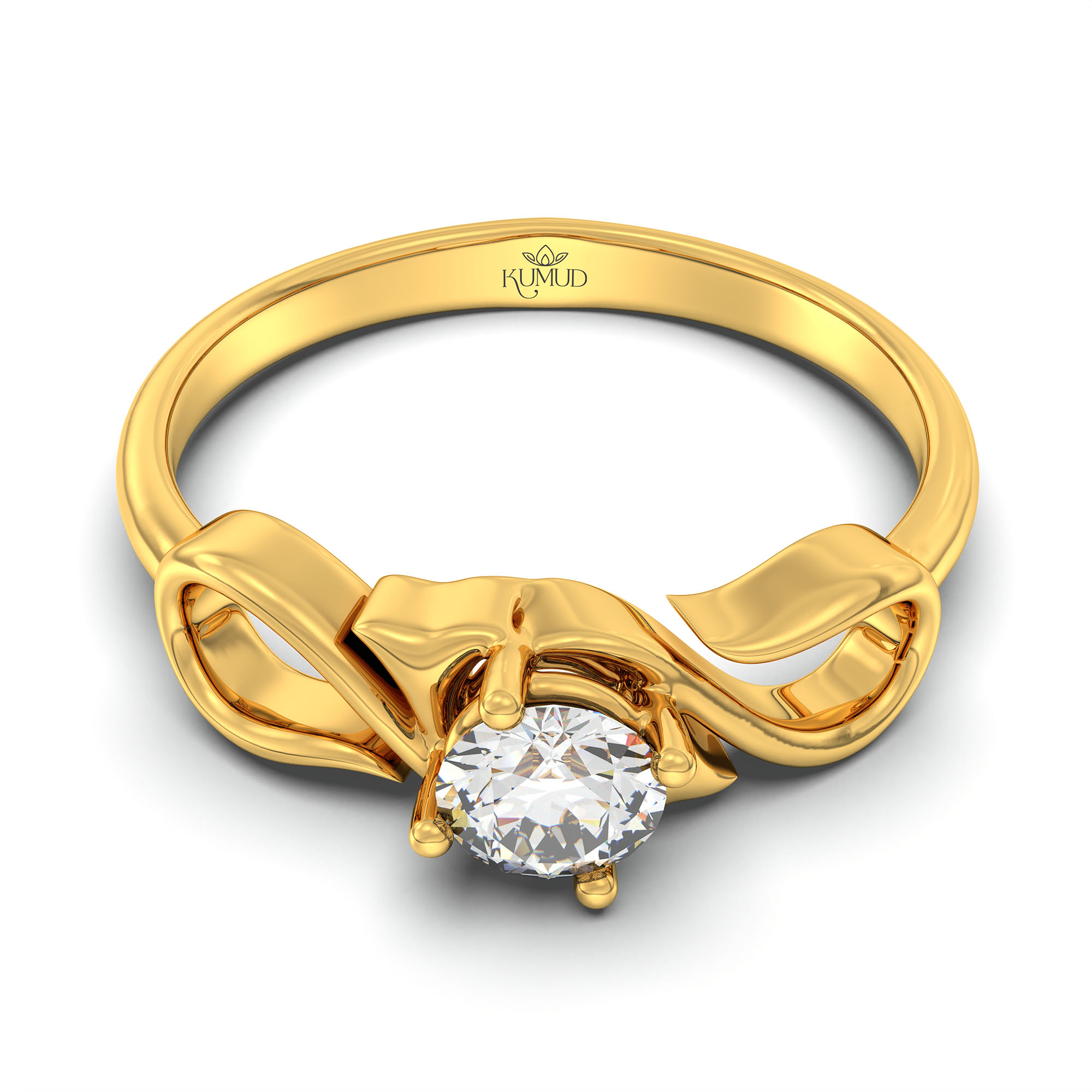 Lab-Grown Diamond Solitaire Ring for Women in 22K Yellow Gold – 0.25 Ct Round, 3 g (Design K10-11-APGAA) thumbnail