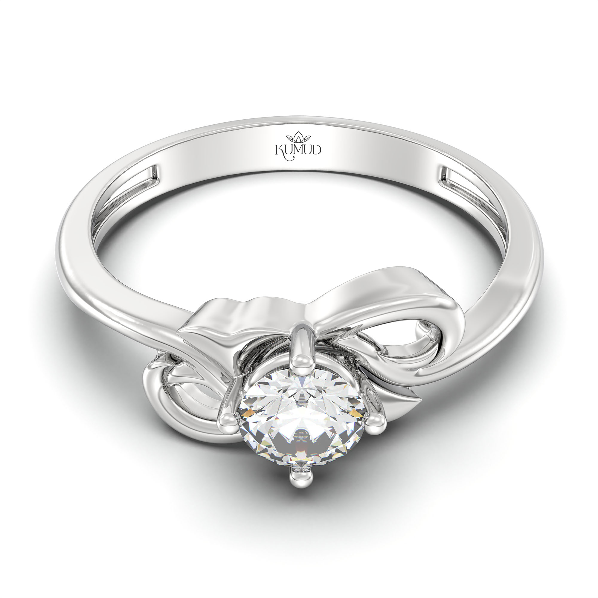 Lab-Grown Diamond Solitaire Ring for Women in 18K White Gold – 0.25 Ct Round, 3 g (Design K10-12-APGAA) thumbnail