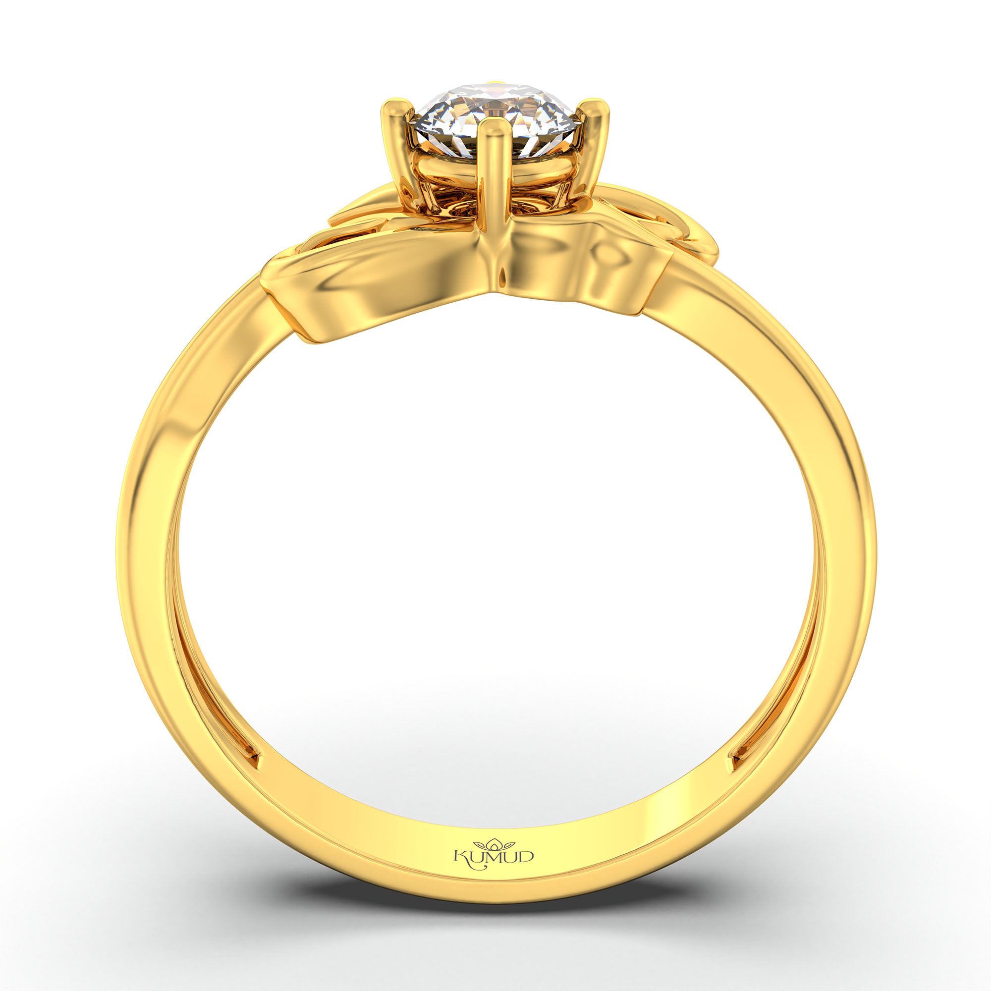 Lab-Grown Diamond Solitaire Ring for Women in 22K Yellow Gold – 0.25 Ct Round, 3 g (Design K10-12-APGAA) thumbnail