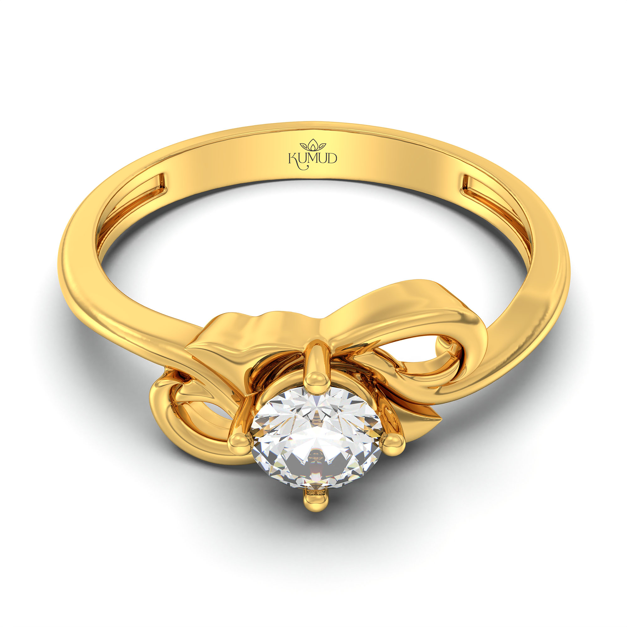 Lab-Grown Diamond Solitaire Ring for Women in 22K Yellow Gold – 0.25 Ct Round, 3 g (Design K10-12-APGAA) thumbnail