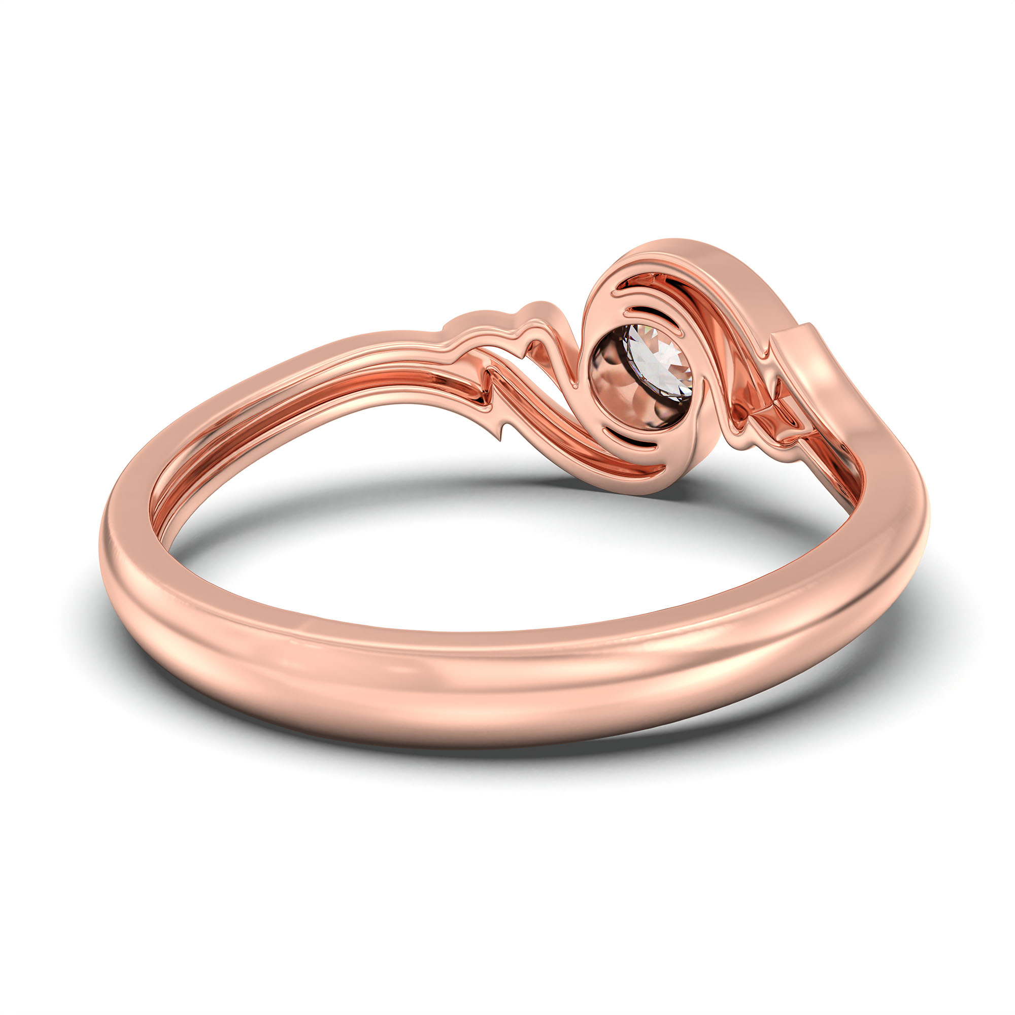 Lab-Grown Diamond Solitaire Ring for Women in 18K Rose Gold – 0.25 Ct Round, 3 g (Design K10-13-BBZAA) thumbnail