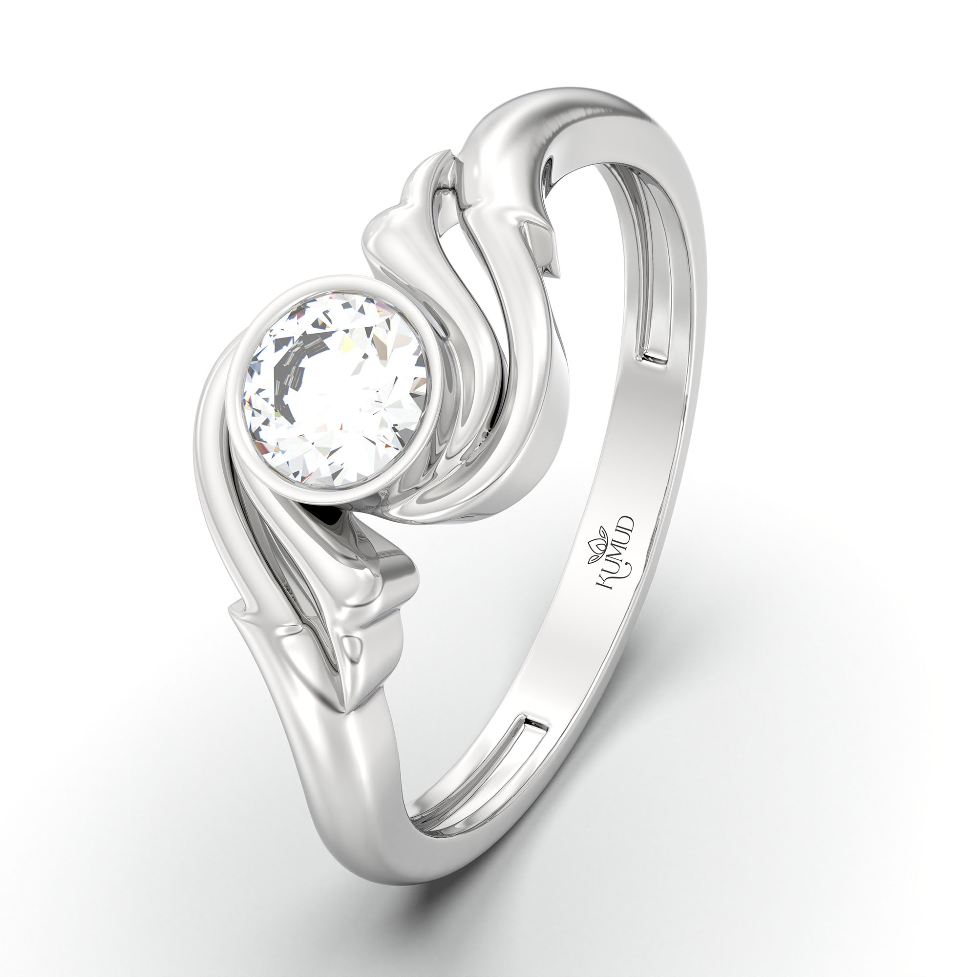 Lab-Grown Diamond Solitaire Ring for Women in 18K White Gold – 0.25 Ct Round, 3 g (Design K10-13-BBZAA) thumbnail