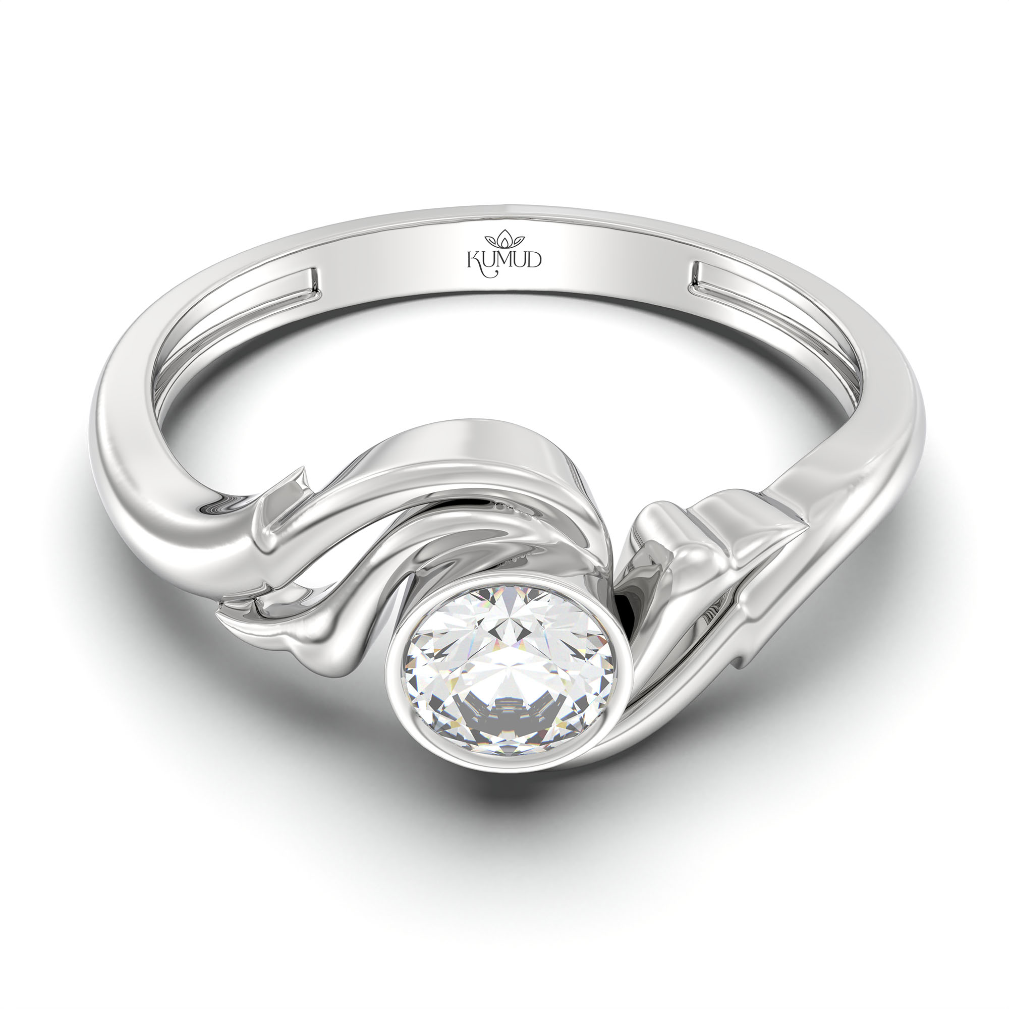 Lab-Grown Diamond Solitaire Ring for Women in 18K White Gold – 0.25 Ct Round, 3 g (Design K10-13-BBZAA) thumbnail