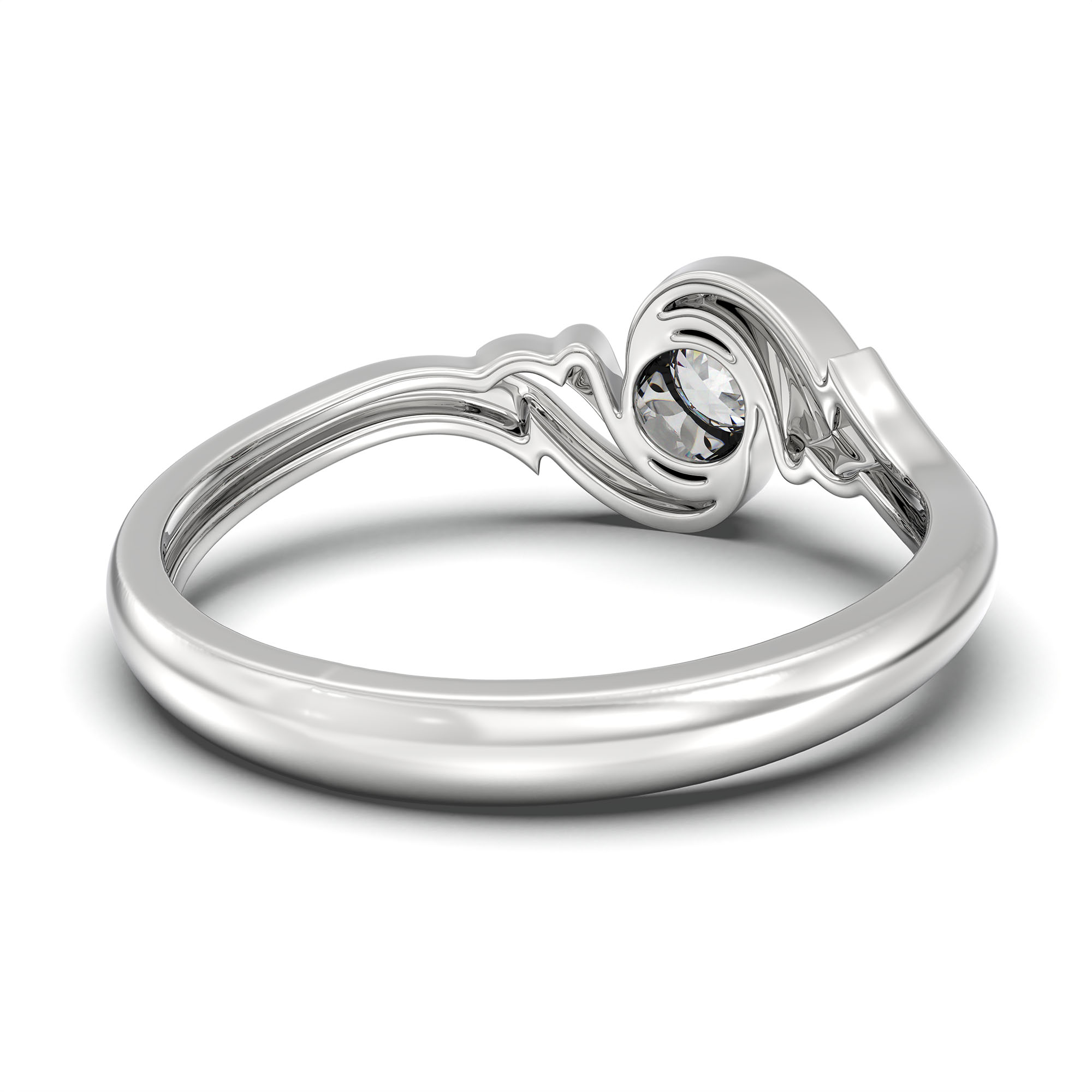 Lab-Grown Diamond Solitaire Ring for Women in 18K White Gold – 0.25 Ct Round, 3 g (Design K10-13-BBZAA) thumbnail