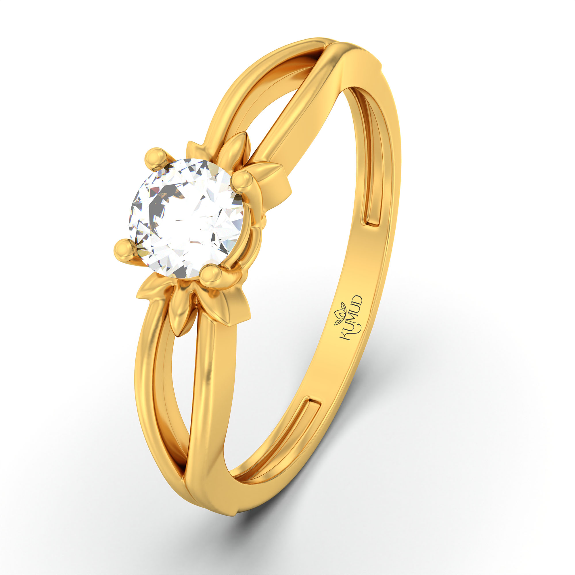 Lab-Grown Diamond Solitaire Ring for Women in 22K Yellow Gold – 0.25 Ct Round, 3 g (Design K10-14-APGAA) thumbnail