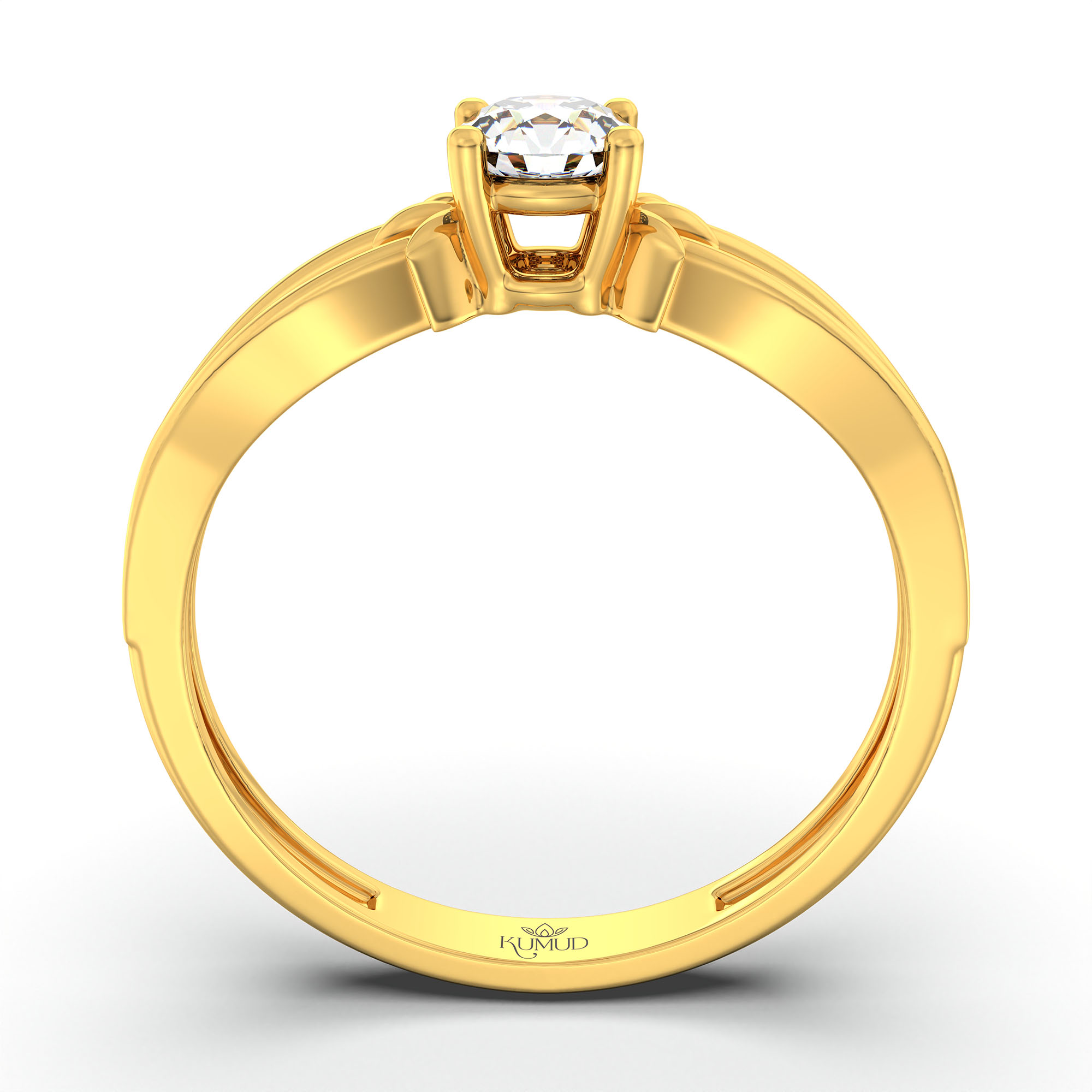 Lab-Grown Diamond Solitaire Ring for Women in 22K Yellow Gold – 0.25 Ct Round, 3 g (Design K10-14-APGAA) thumbnail