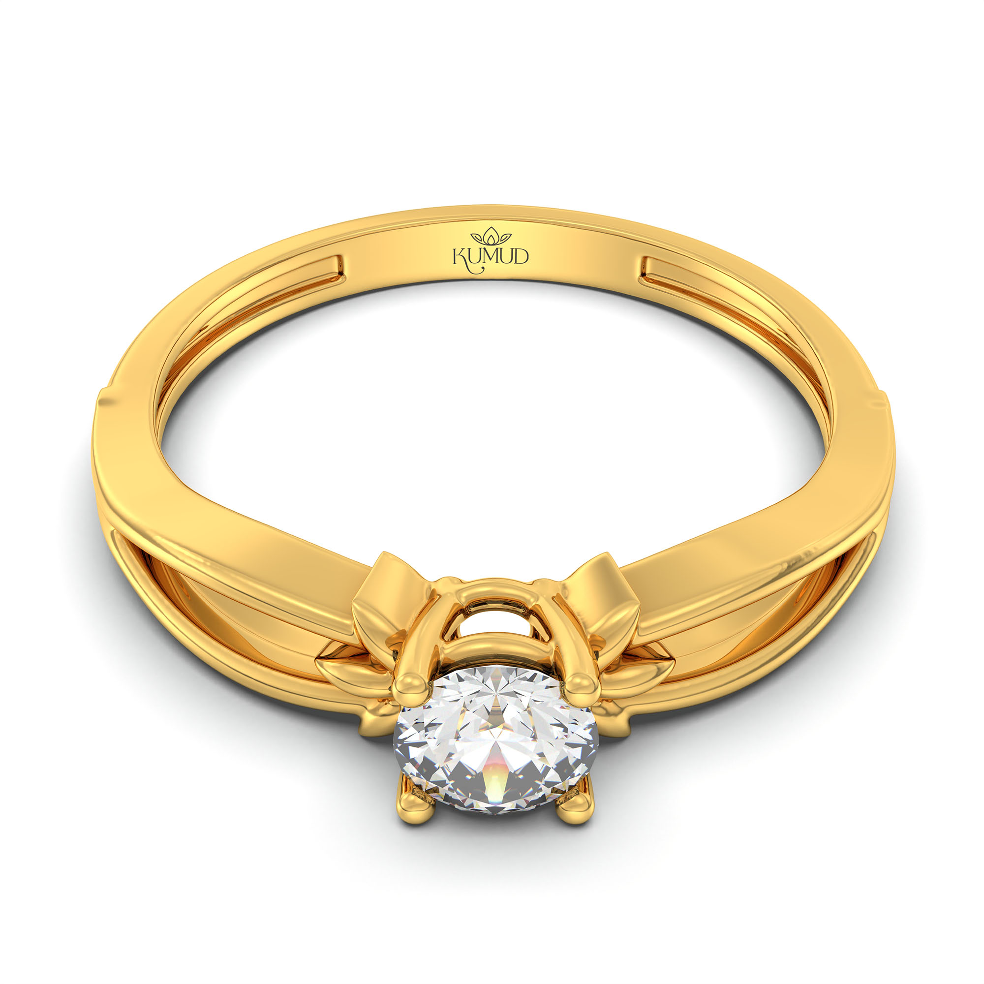 Lab-Grown Diamond Solitaire Ring for Women in 22K Yellow Gold – 0.25 Ct Round, 3 g (Design K10-14-APGAA) thumbnail