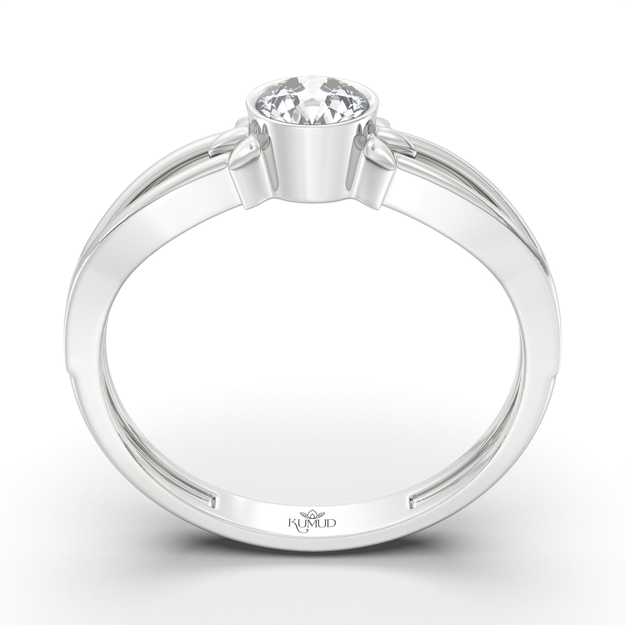 Lab-Grown Diamond Solitaire Ring for Women in 18K White Gold – 0.25 Ct Round, 3 g (Design K10-14-BBZAA) thumbnail