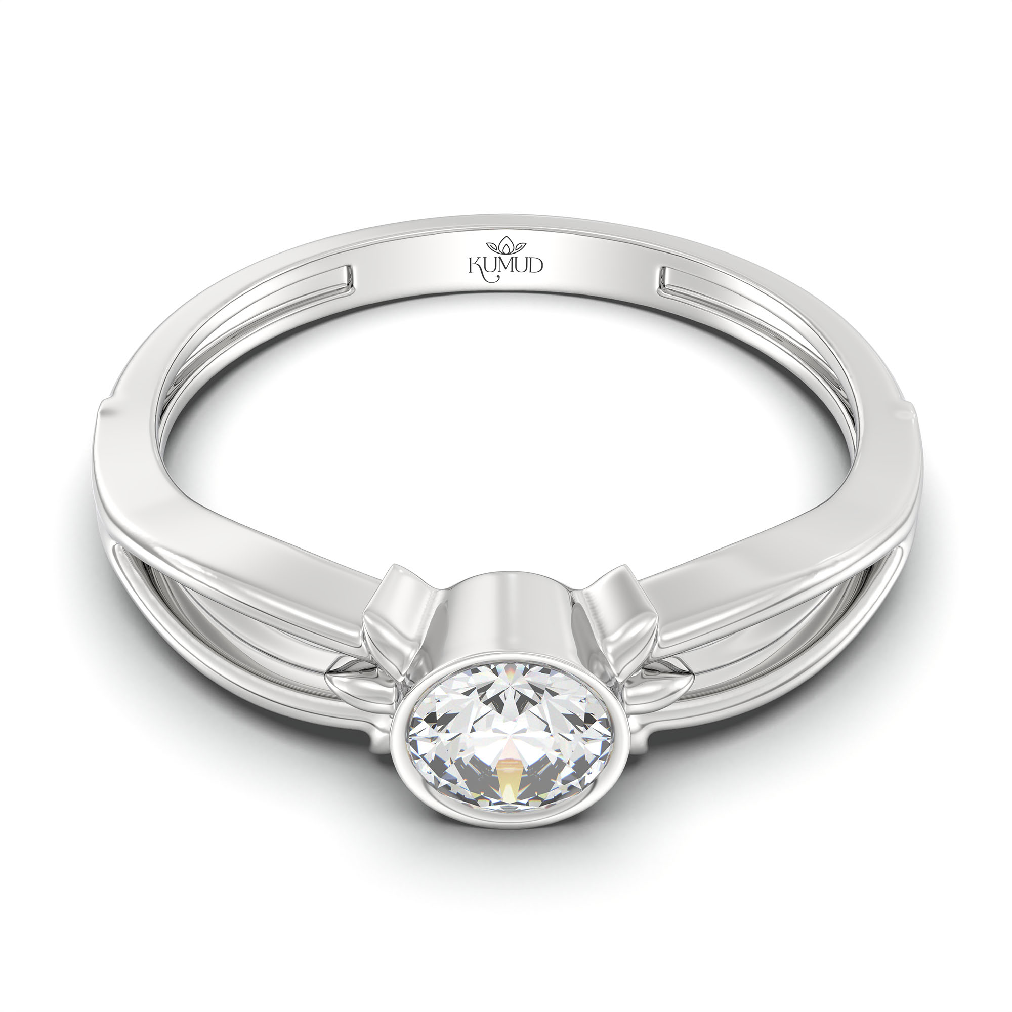 Lab-Grown Diamond Solitaire Ring for Women in 18K White Gold – 0.25 Ct Round, 3 g (Design K10-14-BBZAA) thumbnail