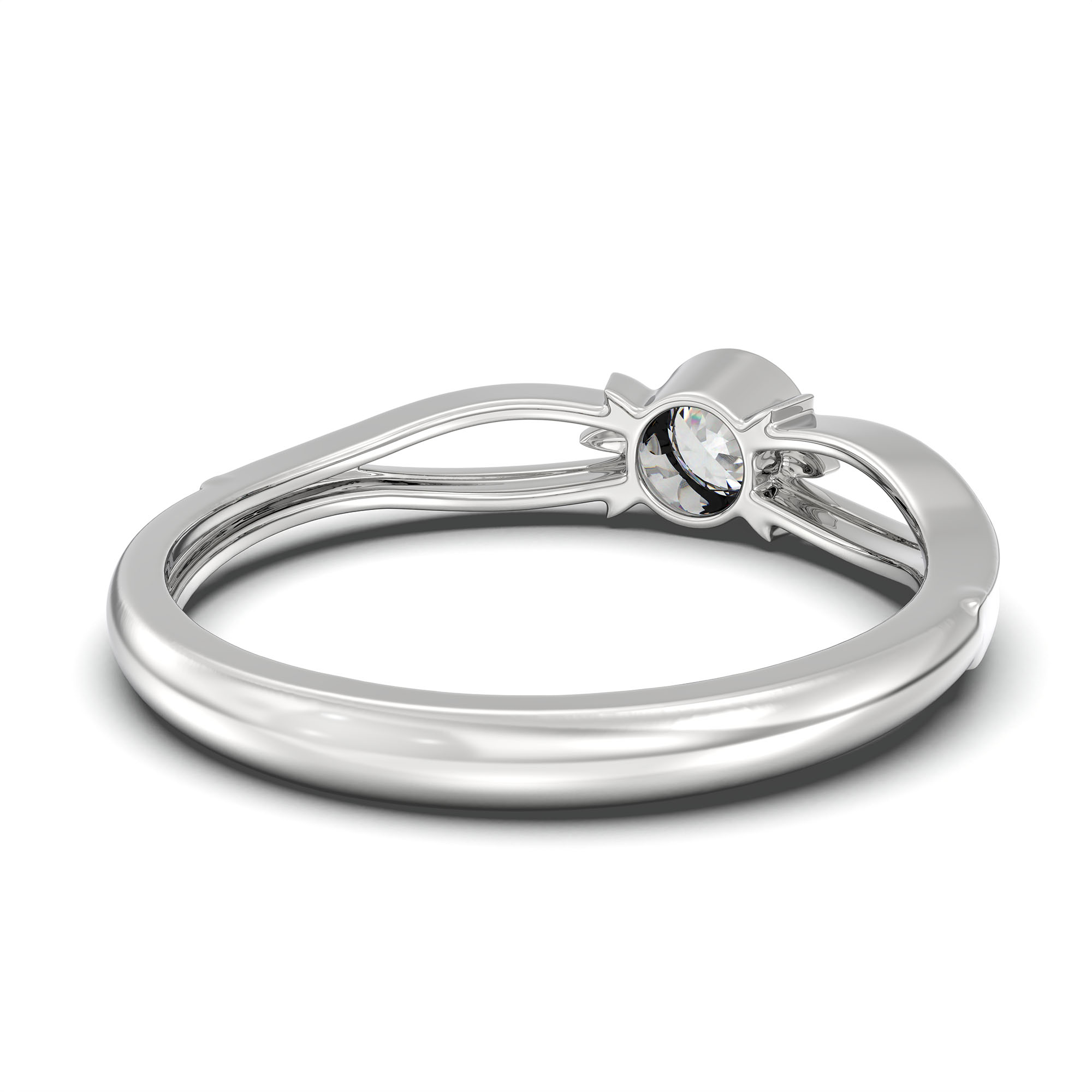 Lab-Grown Diamond Solitaire Ring for Women in 18K White Gold – 0.25 Ct Round, 3 g (Design K10-14-BBZAA) thumbnail