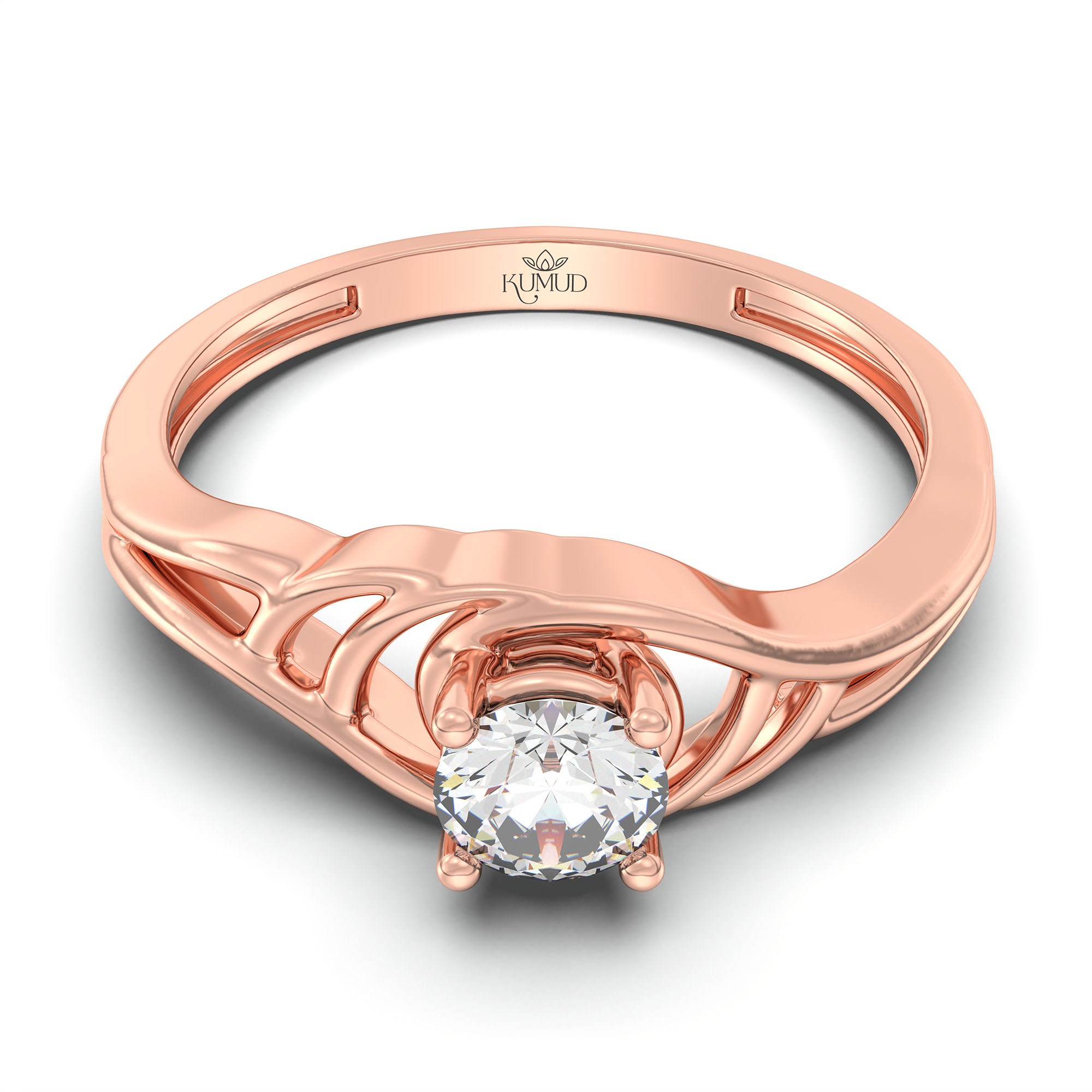 Lab-Grown Diamond Solitaire Ring for Women in 18K Rose Gold – 0.25 Ct Round, 3 g (Design K10-15-APGAA) thumbnail
