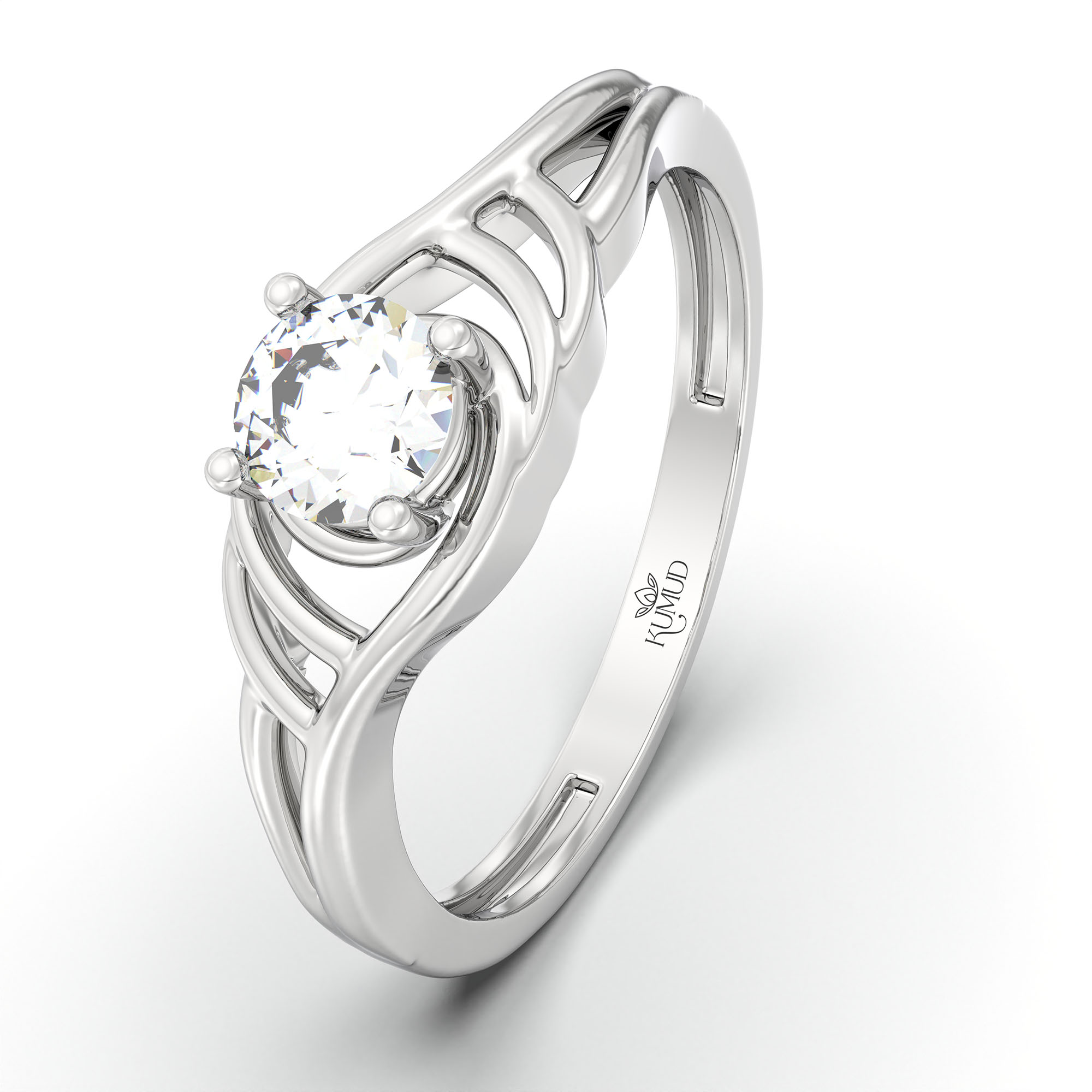 Lab-Grown Diamond Solitaire Ring for Women in 18K White Gold – 0.25 Ct Round, 3 g (Design K10-15-APGAA) thumbnail
