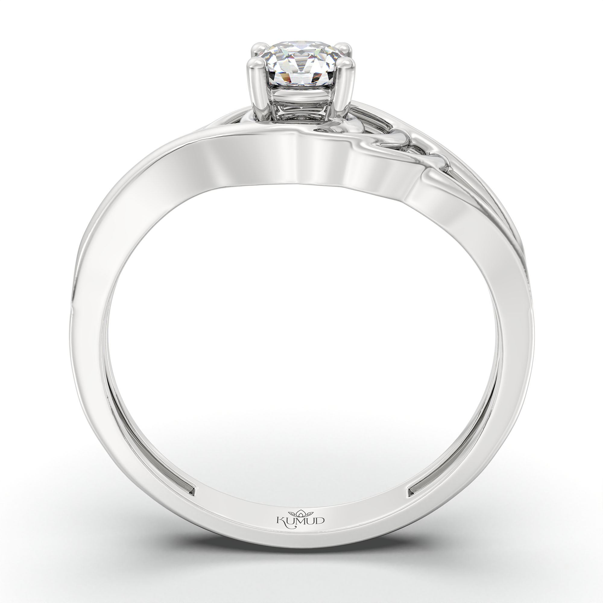Lab-Grown Diamond Solitaire Ring for Women in 18K White Gold – 0.25 Ct Round, 3 g (Design K10-15-APGAA) thumbnail