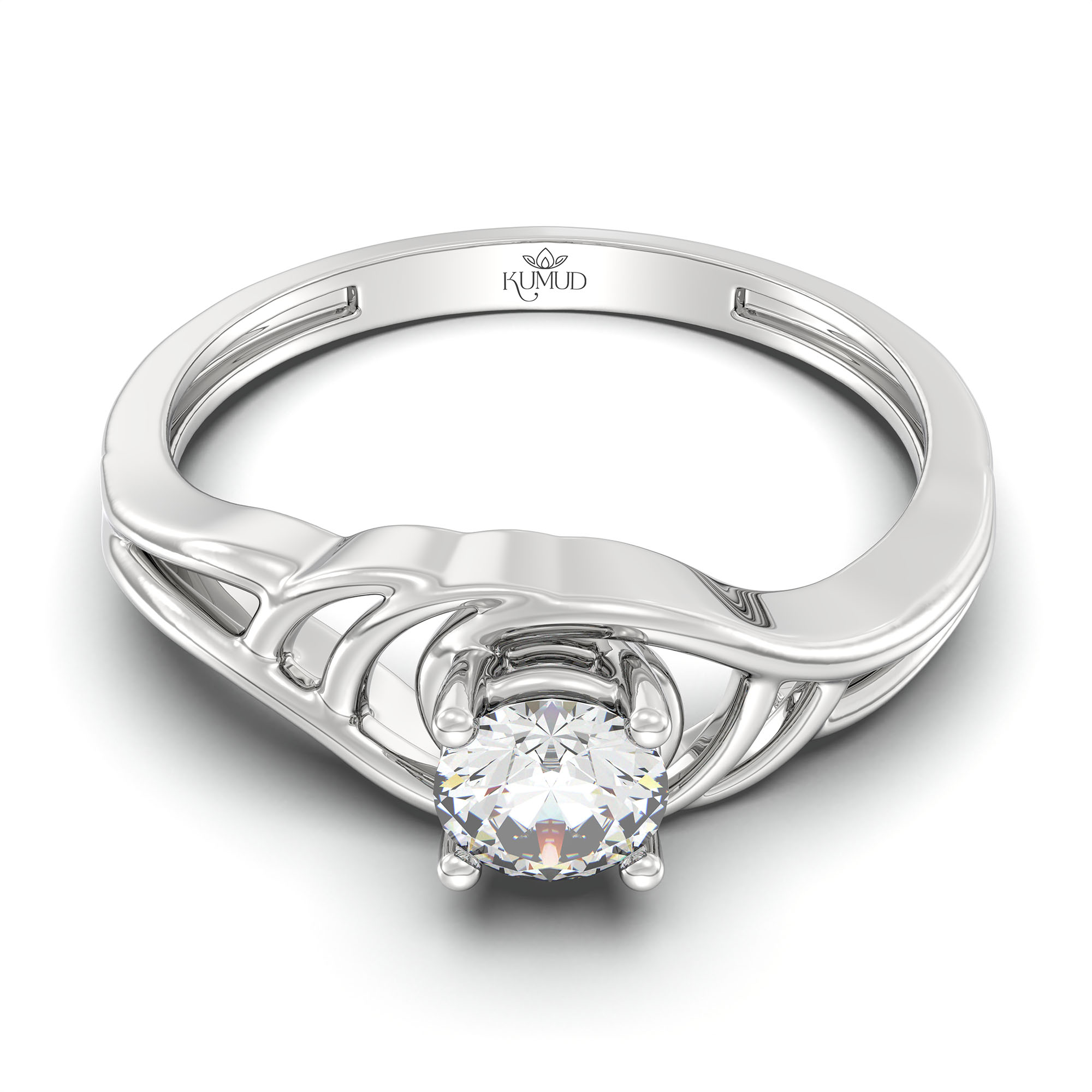 Lab-Grown Diamond Solitaire Ring for Women in 18K White Gold – 0.25 Ct Round, 3 g (Design K10-15-APGAA) thumbnail