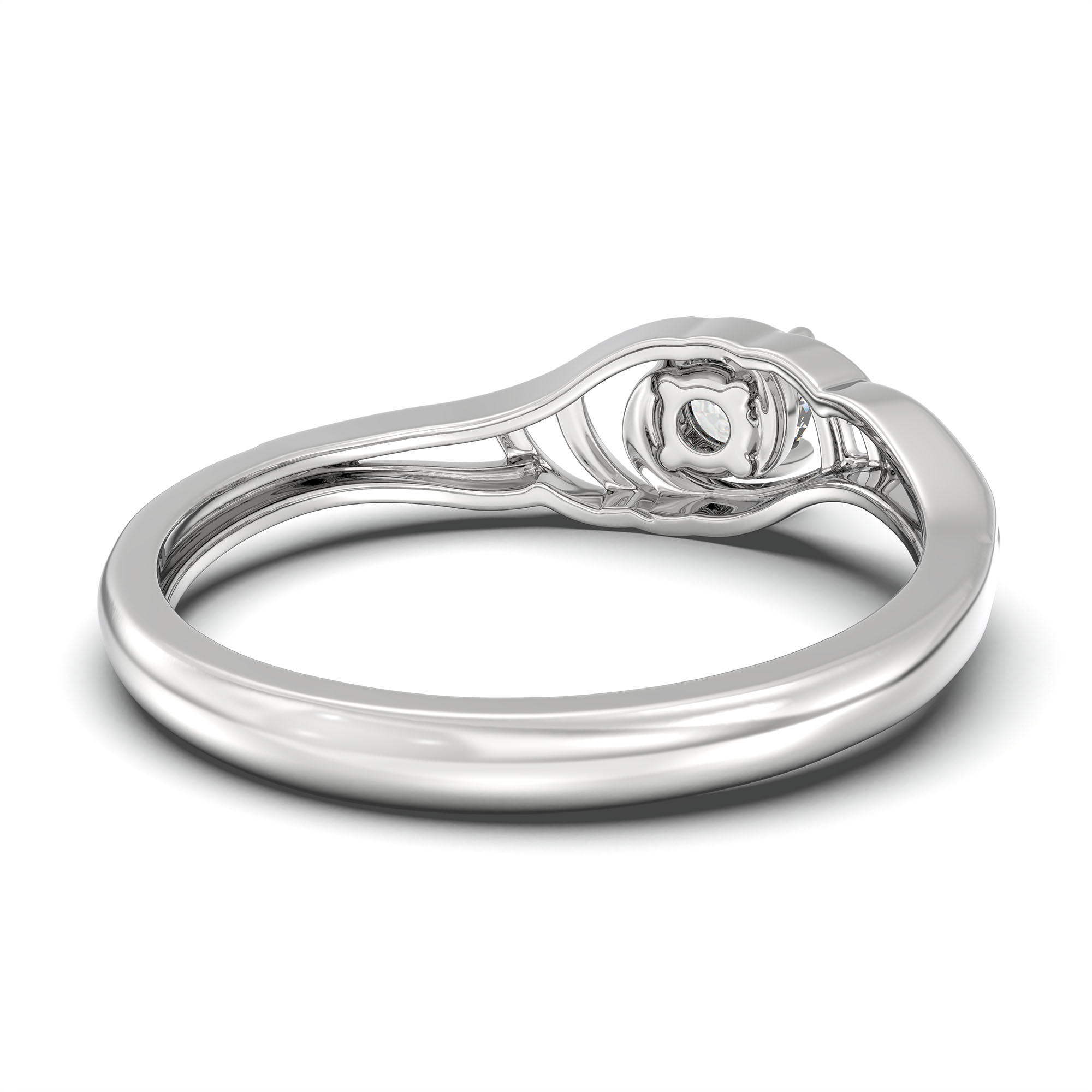 Lab-Grown Diamond Solitaire Ring for Women in 18K White Gold – 0.25 Ct Round, 3 g (Design K10-15-APGAA) thumbnail