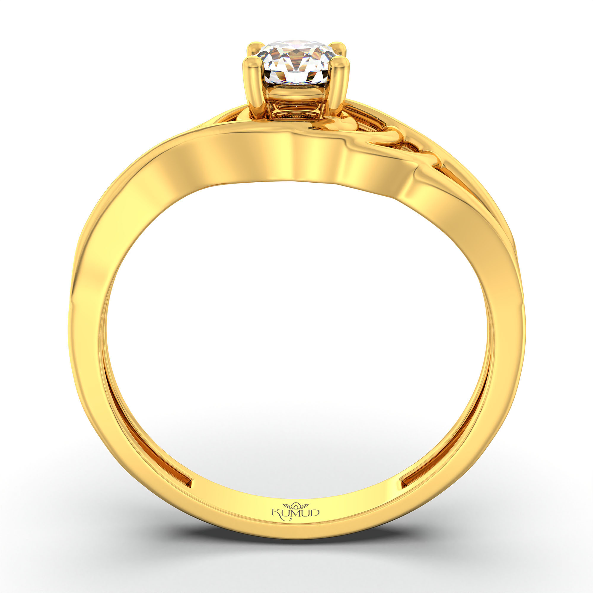 Lab-Grown Diamond Solitaire Ring for Women in 22K Yellow Gold – 0.25 Ct Round, 3 g (Design K10-15-APGAA) thumbnail