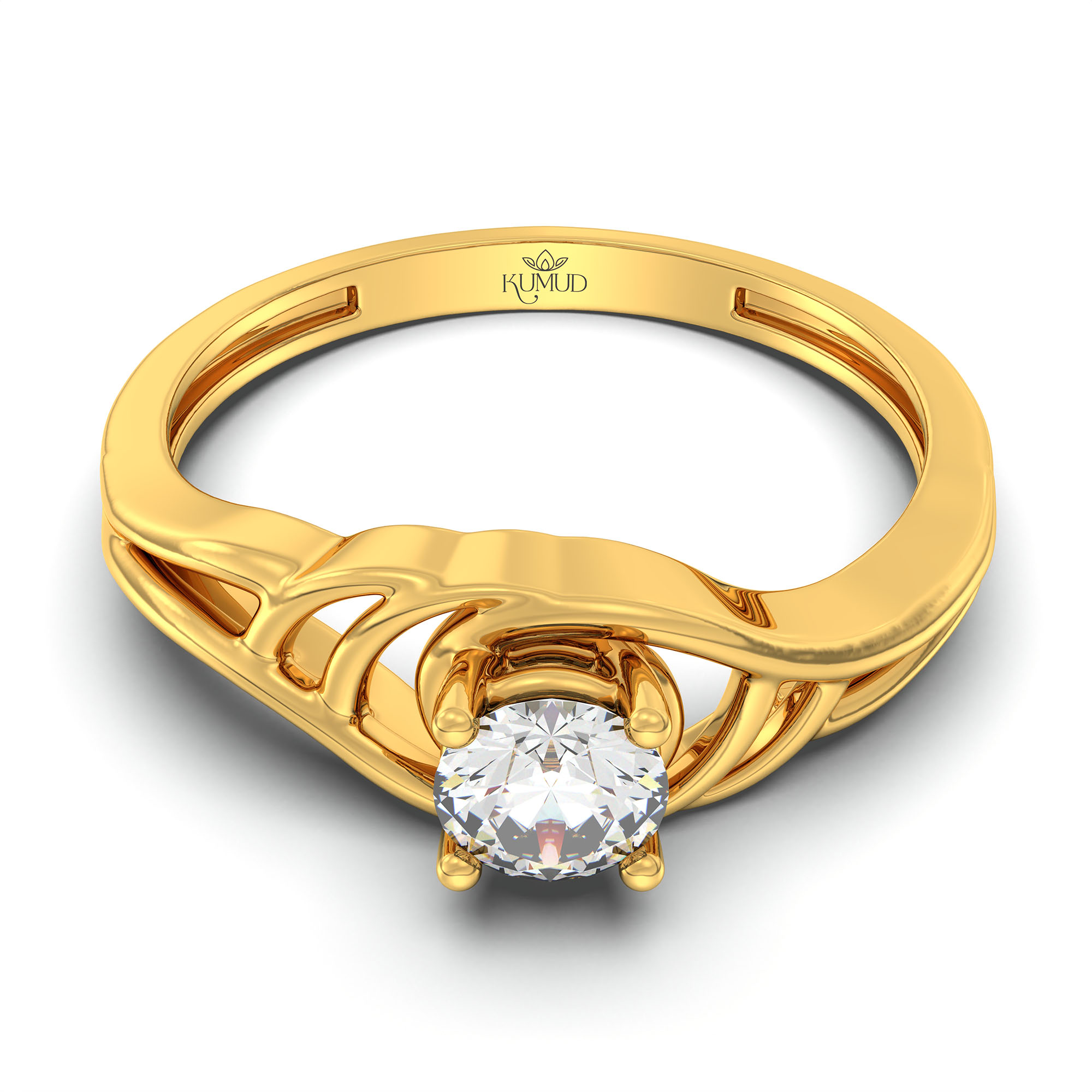 Lab-Grown Diamond Solitaire Ring for Women in 22K Yellow Gold – 0.25 Ct Round, 3 g (Design K10-15-APGAA) thumbnail