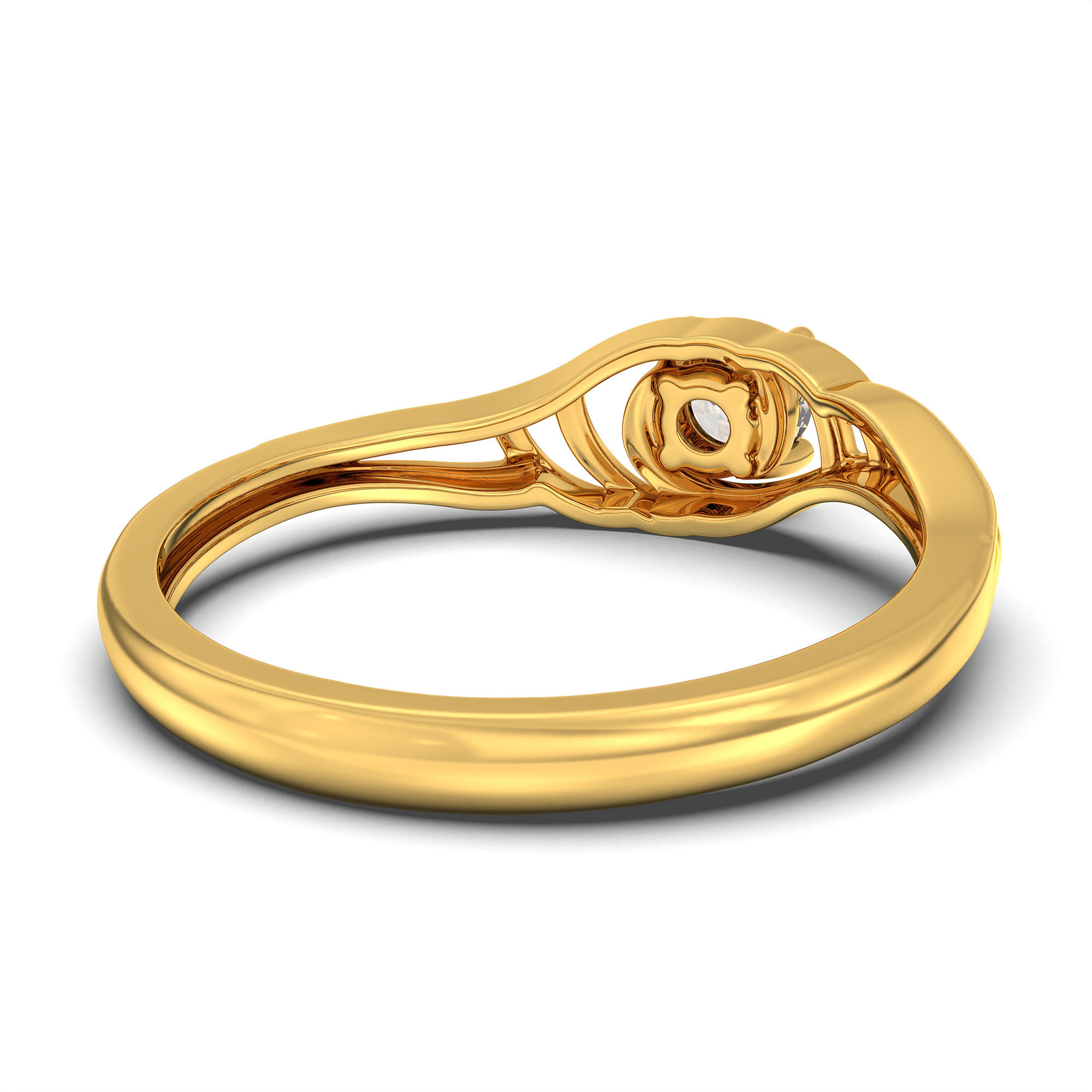 Lab-Grown Diamond Solitaire Ring for Women in 22K Yellow Gold – 0.25 Ct Round, 3 g (Design K10-15-APGAA) thumbnail