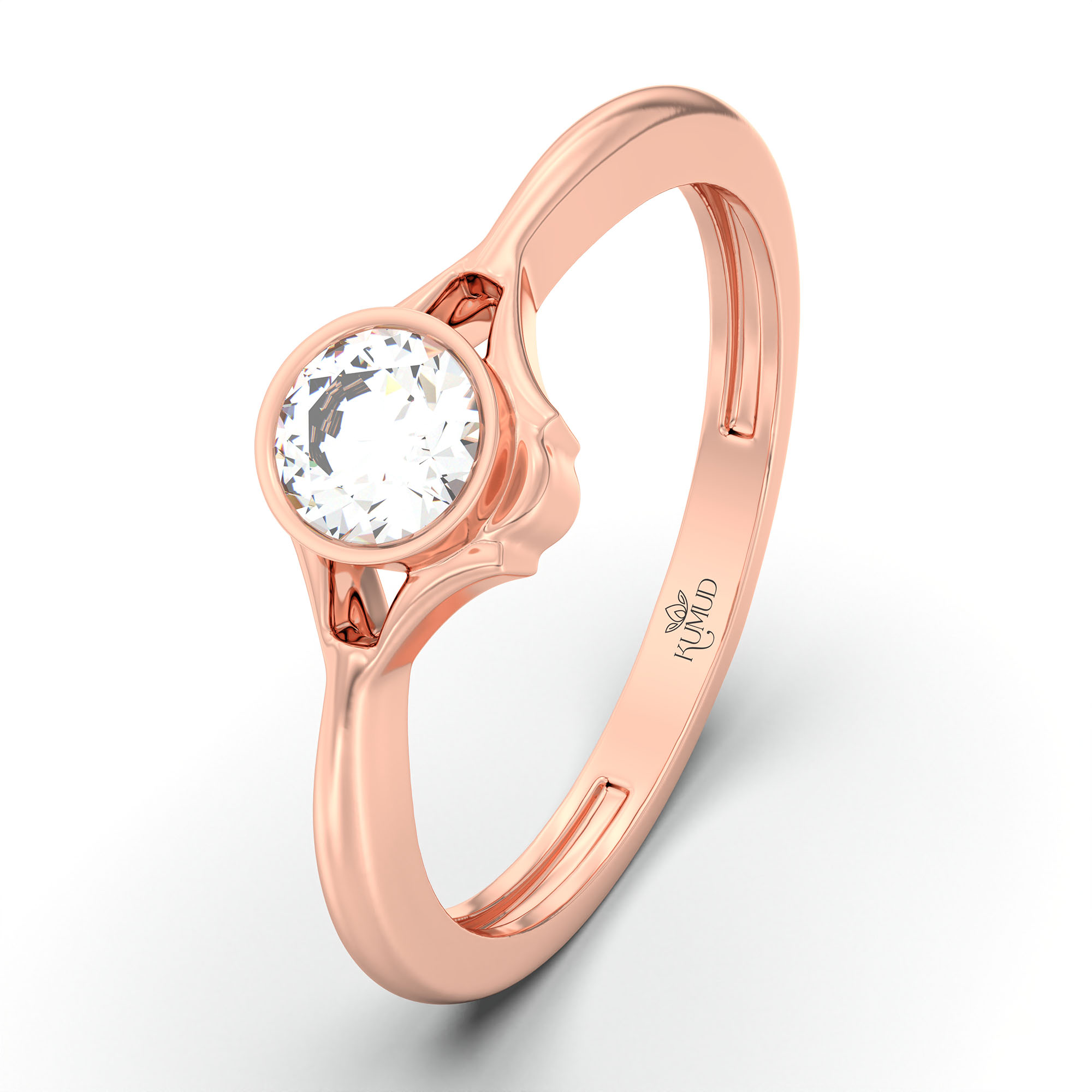 Lab-Grown Diamond Solitaire Ring for Women in 18K Rose Gold – 0.25 Ct Round, 3 g (Design K10-16-BBZAA) thumbnail