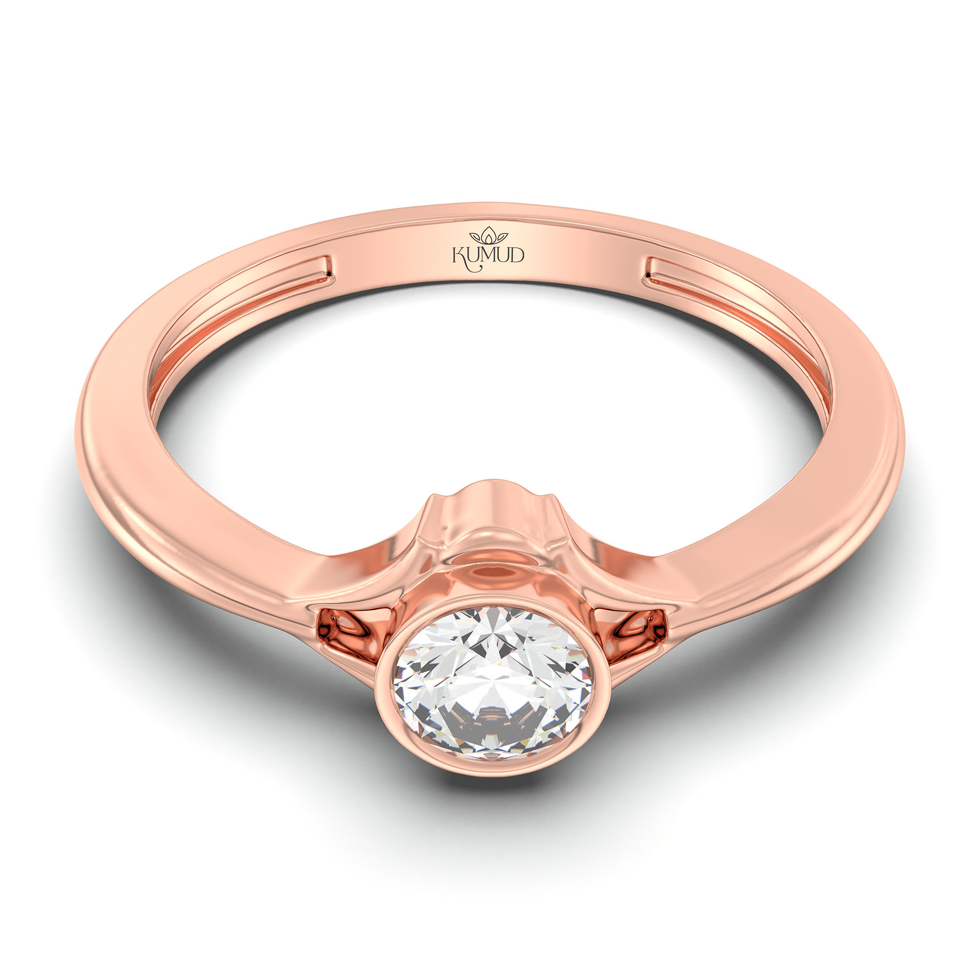 Lab-Grown Diamond Solitaire Ring for Women in 18K Rose Gold – 0.25 Ct Round, 3 g (Design K10-16-BBZAA) thumbnail