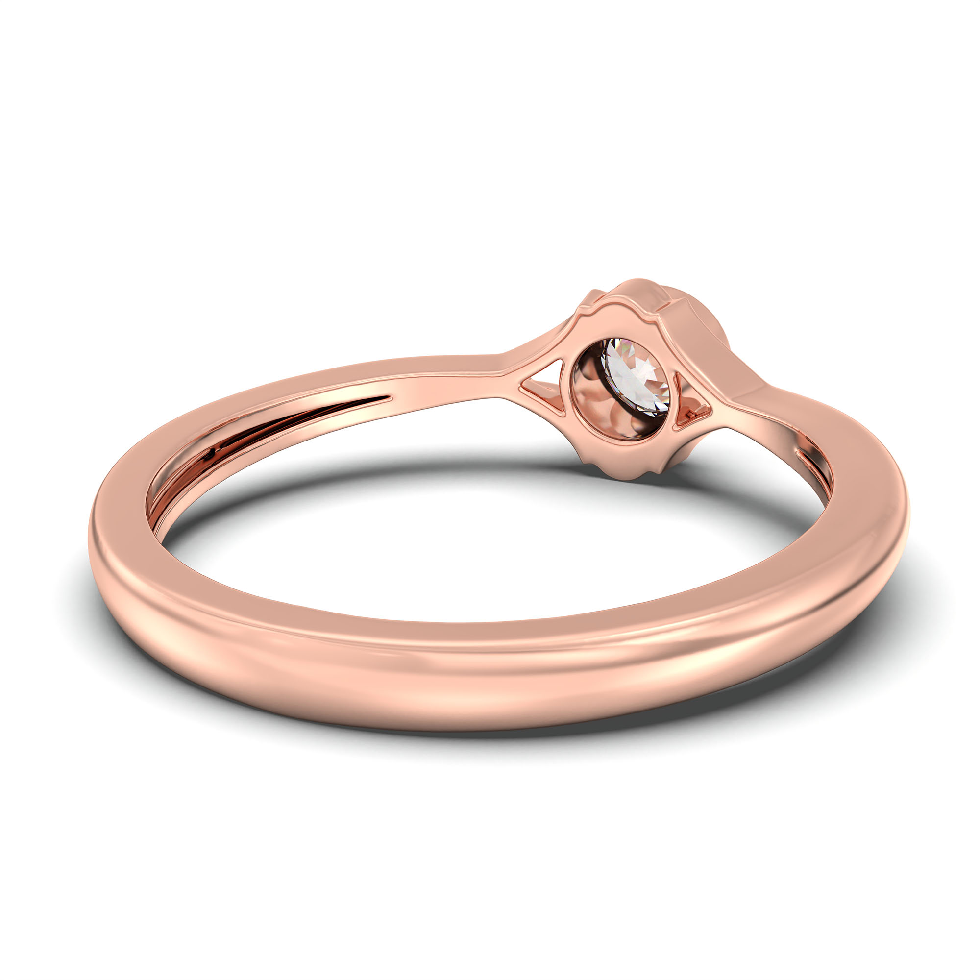 Lab-Grown Diamond Solitaire Ring for Women in 18K Rose Gold – 0.25 Ct Round, 3 g (Design K10-16-BBZAA) thumbnail