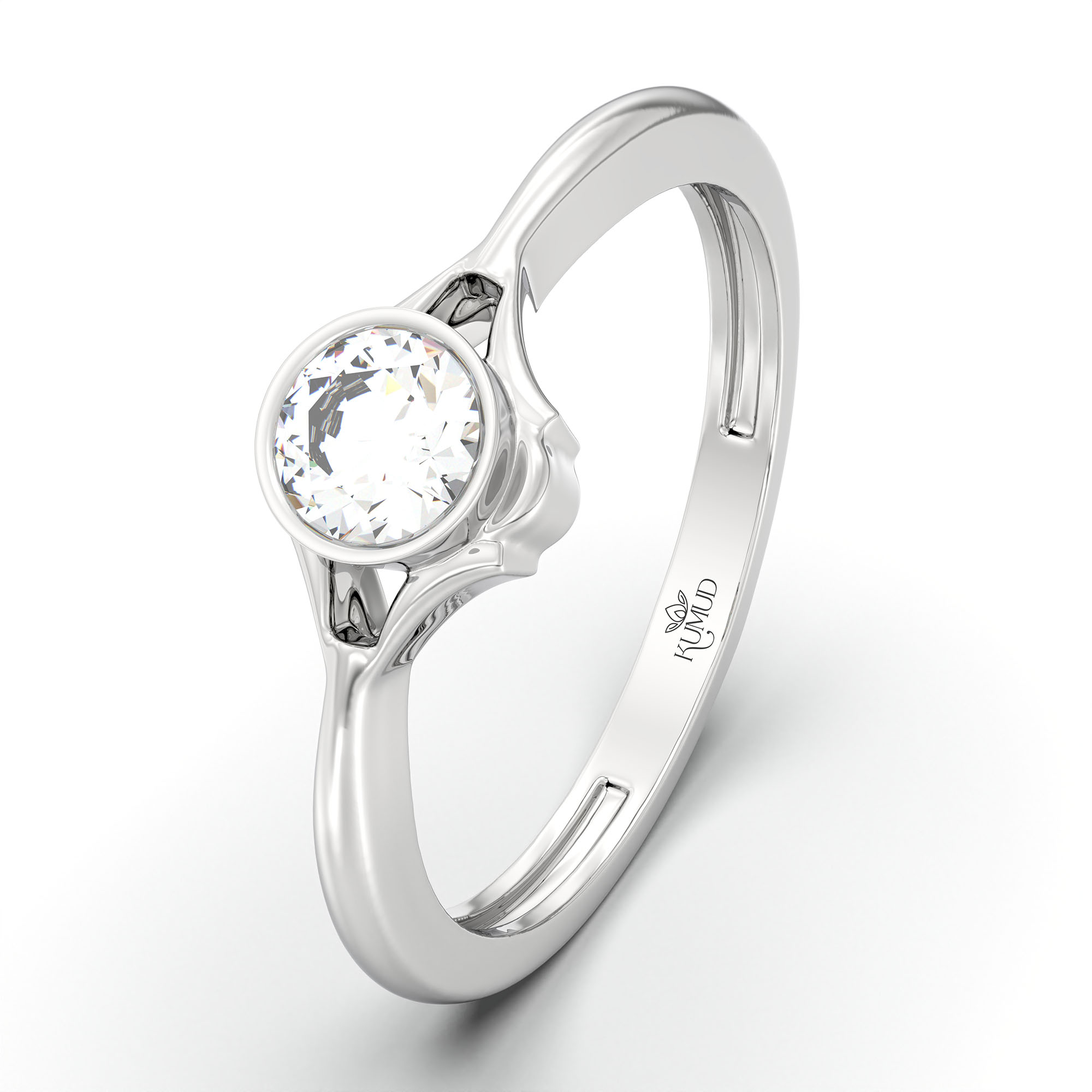 Lab-Grown Diamond Solitaire Ring for Women in 18K White Gold – 0.25 Ct Round, 3 g (Design K10-16-BBZAA) thumbnail