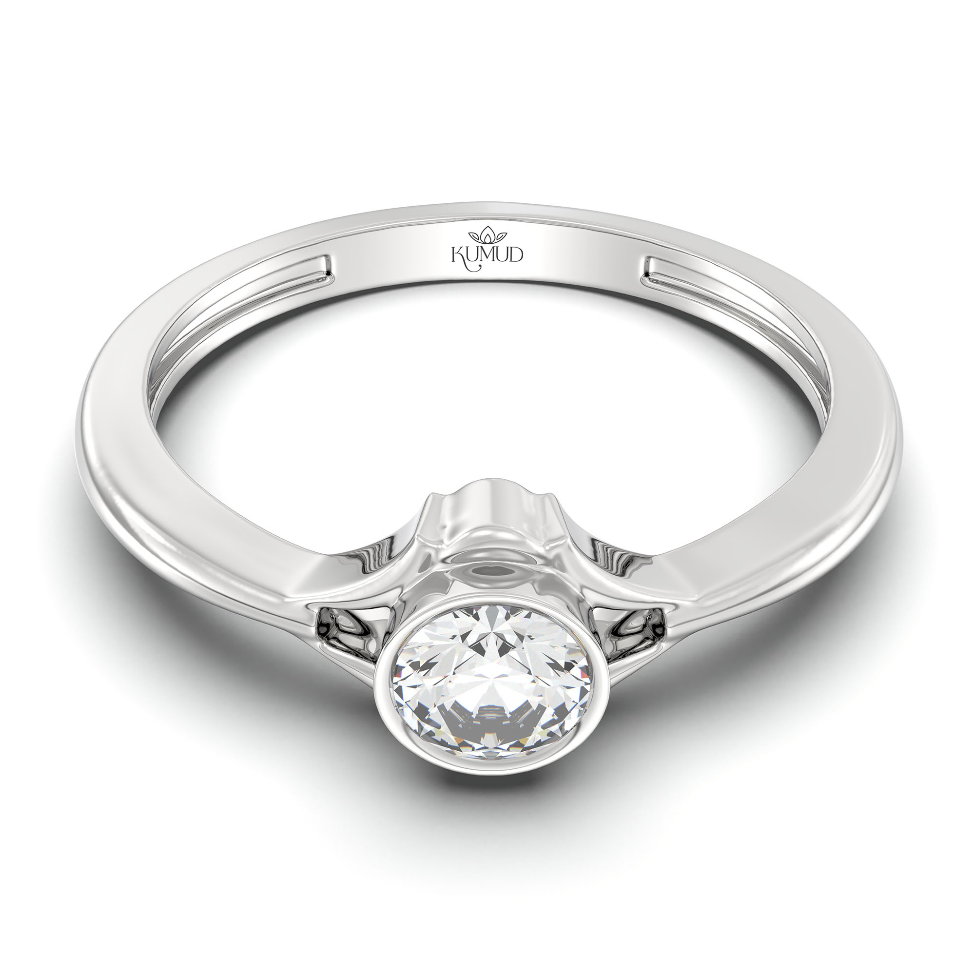 Lab-Grown Diamond Solitaire Ring for Women in 18K White Gold – 0.25 Ct Round, 3 g (Design K10-16-BBZAA) thumbnail