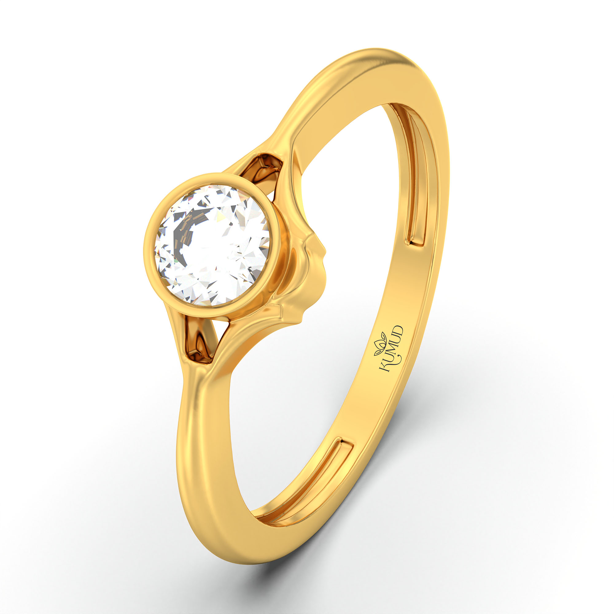 Lab-Grown Diamond Solitaire Ring for Women in 22K Yellow Gold – 0.25 Ct Round, 3 g (Design K10-16-BBZAA) thumbnail