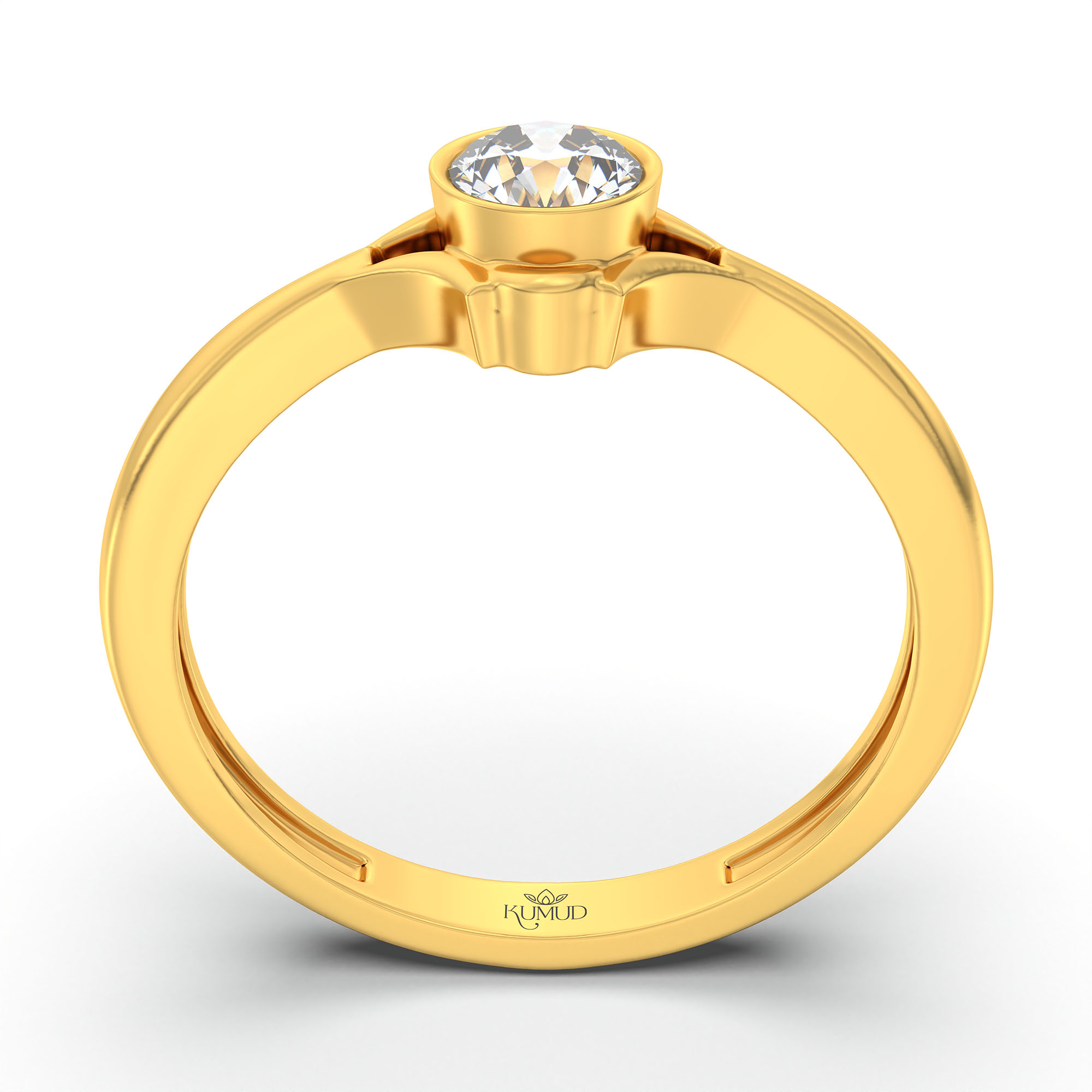 Lab-Grown Diamond Solitaire Ring for Women in 22K Yellow Gold – 0.25 Ct Round, 3 g (Design K10-16-BBZAA) thumbnail