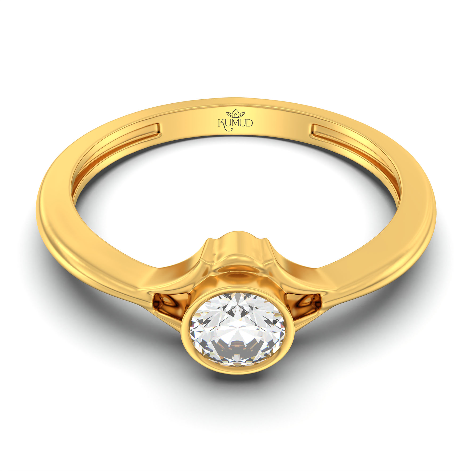 Lab-Grown Diamond Solitaire Ring for Women in 22K Yellow Gold – 0.25 Ct Round, 3 g (Design K10-16-BBZAA) thumbnail
