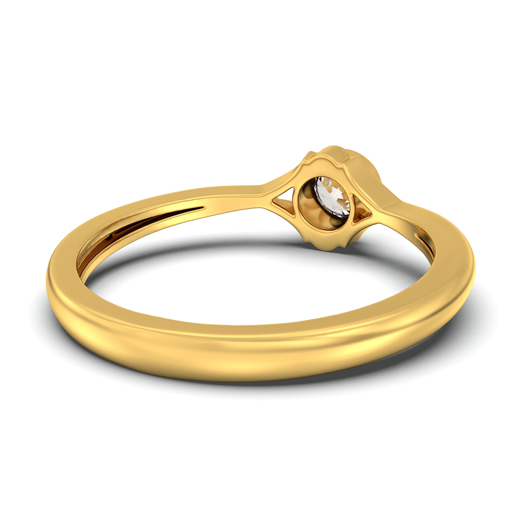 Lab-Grown Diamond Solitaire Ring for Women in 22K Yellow Gold – 0.25 Ct Round, 3 g (Design K10-16-BBZAA) thumbnail