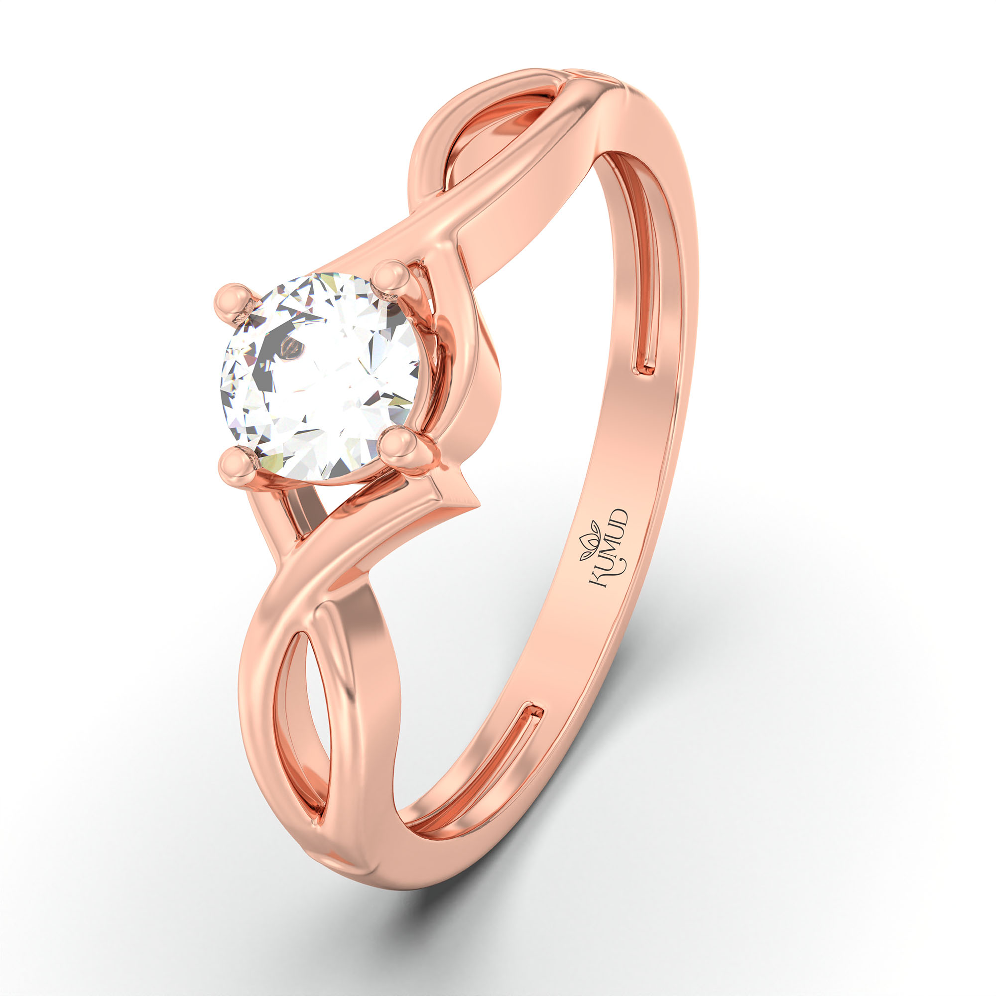 Lab-Grown Diamond Solitaire Ring for Women in 18K Rose Gold – 0.25 Ct Round, 3 g (Design K10-17-APGAA) thumbnail