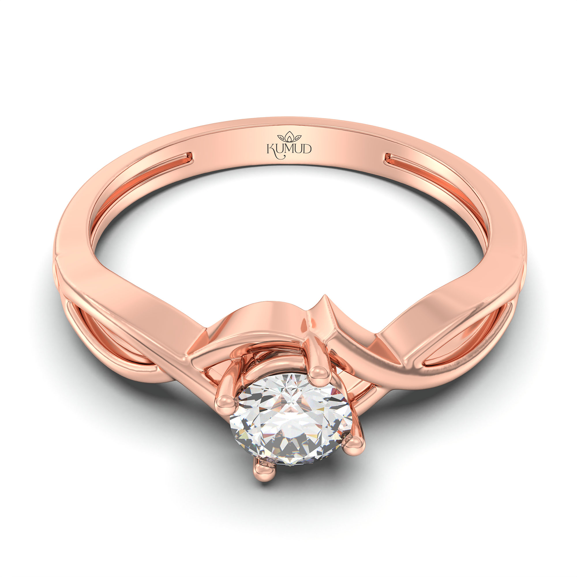 Lab-Grown Diamond Solitaire Ring for Women in 18K Rose Gold – 0.25 Ct Round, 3 g (Design K10-17-APGAA) thumbnail