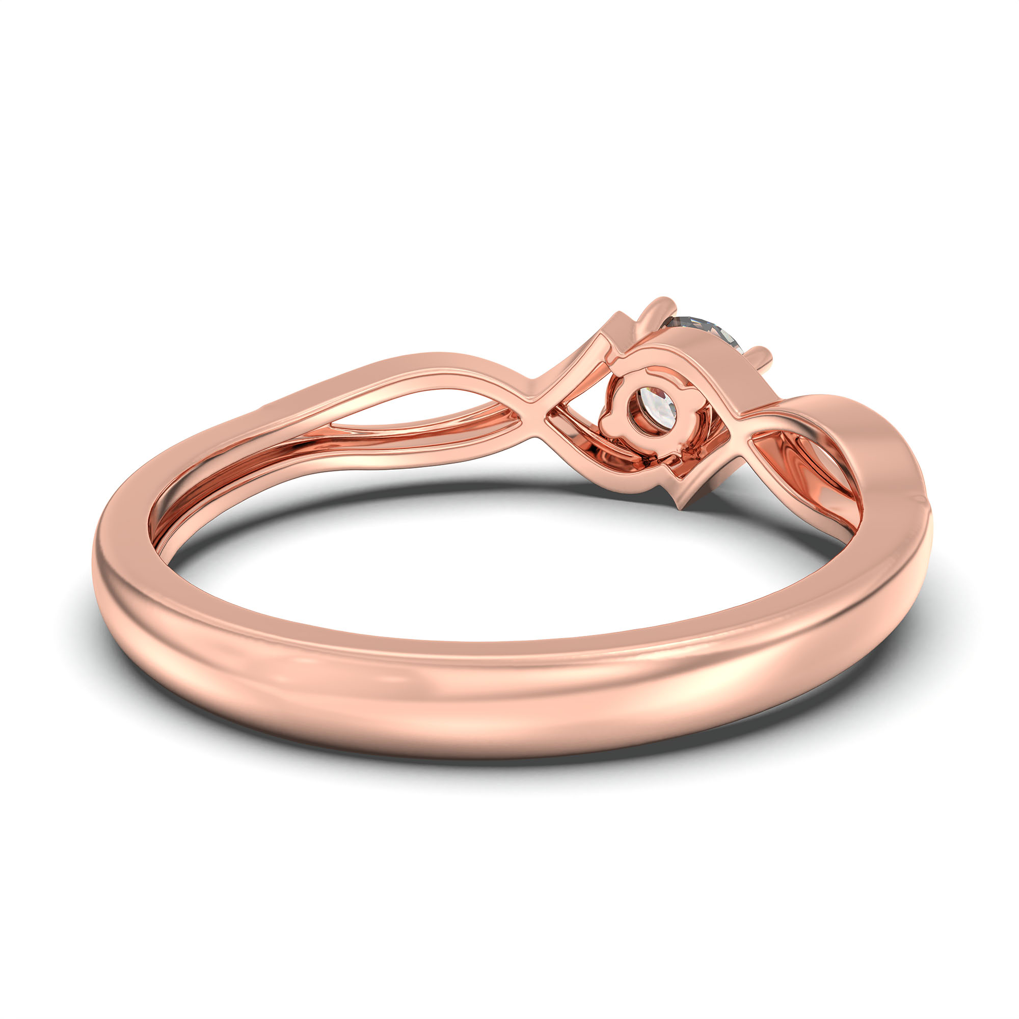 Lab-Grown Diamond Solitaire Ring for Women in 18K Rose Gold – 0.25 Ct Round, 3 g (Design K10-17-APGAA) thumbnail