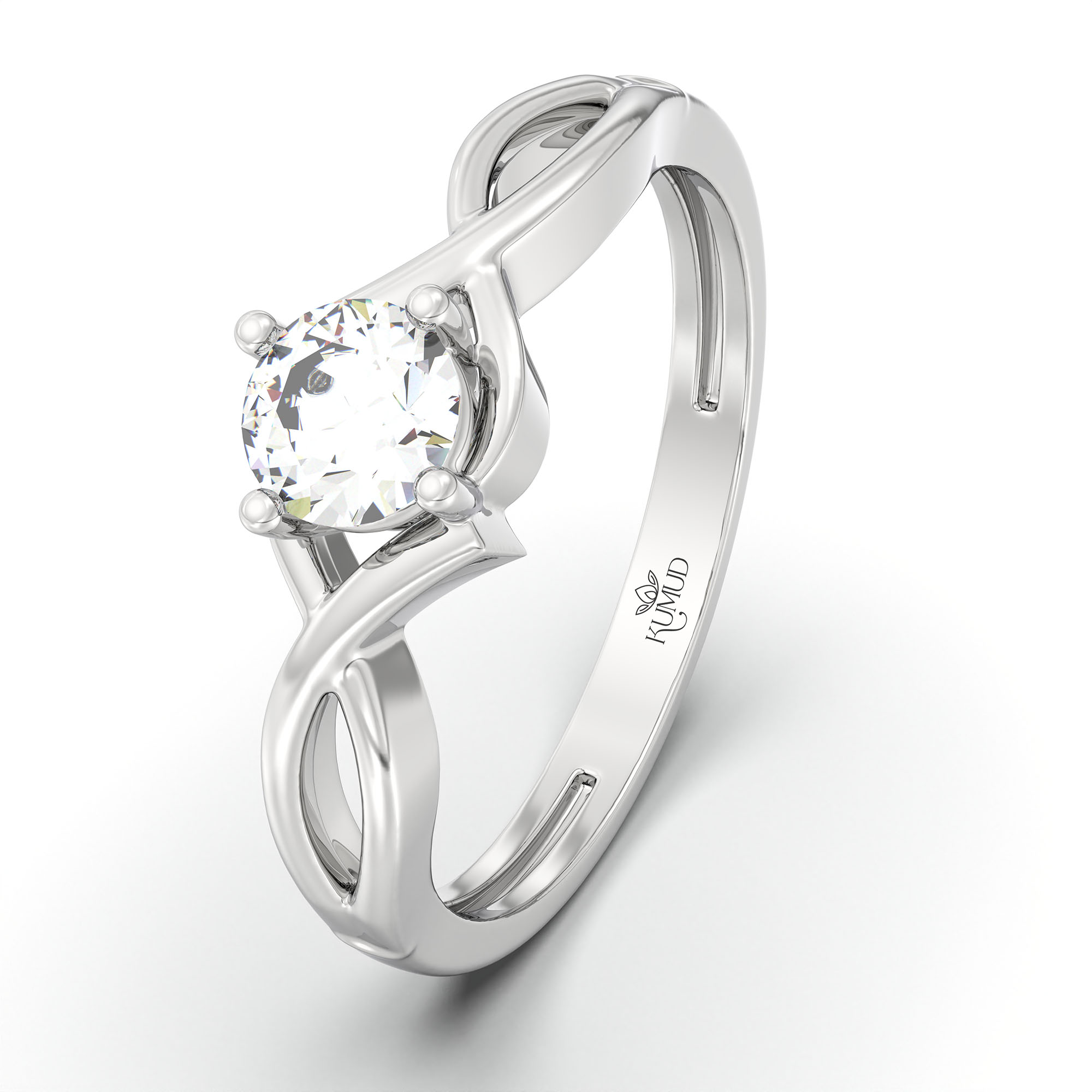 Lab-Grown Diamond Solitaire Ring for Women in 18K White Gold – 0.25 Ct Round, 3 g (Design K10-17-APGAA) thumbnail