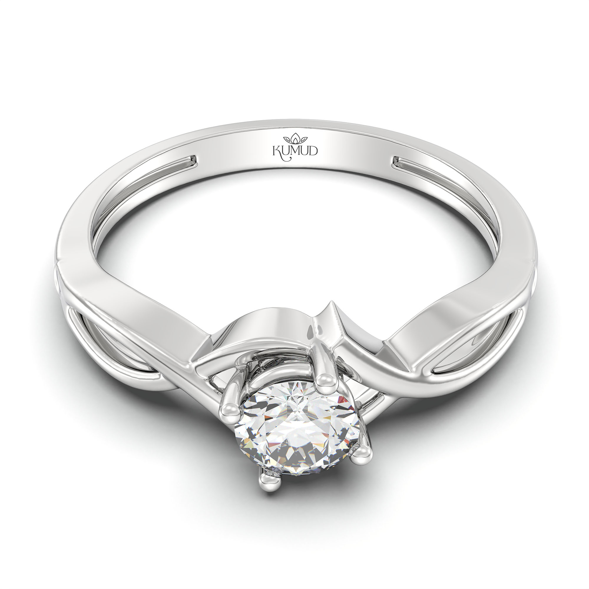 Lab-Grown Diamond Solitaire Ring for Women in 18K White Gold – 0.25 Ct Round, 3 g (Design K10-17-APGAA) thumbnail