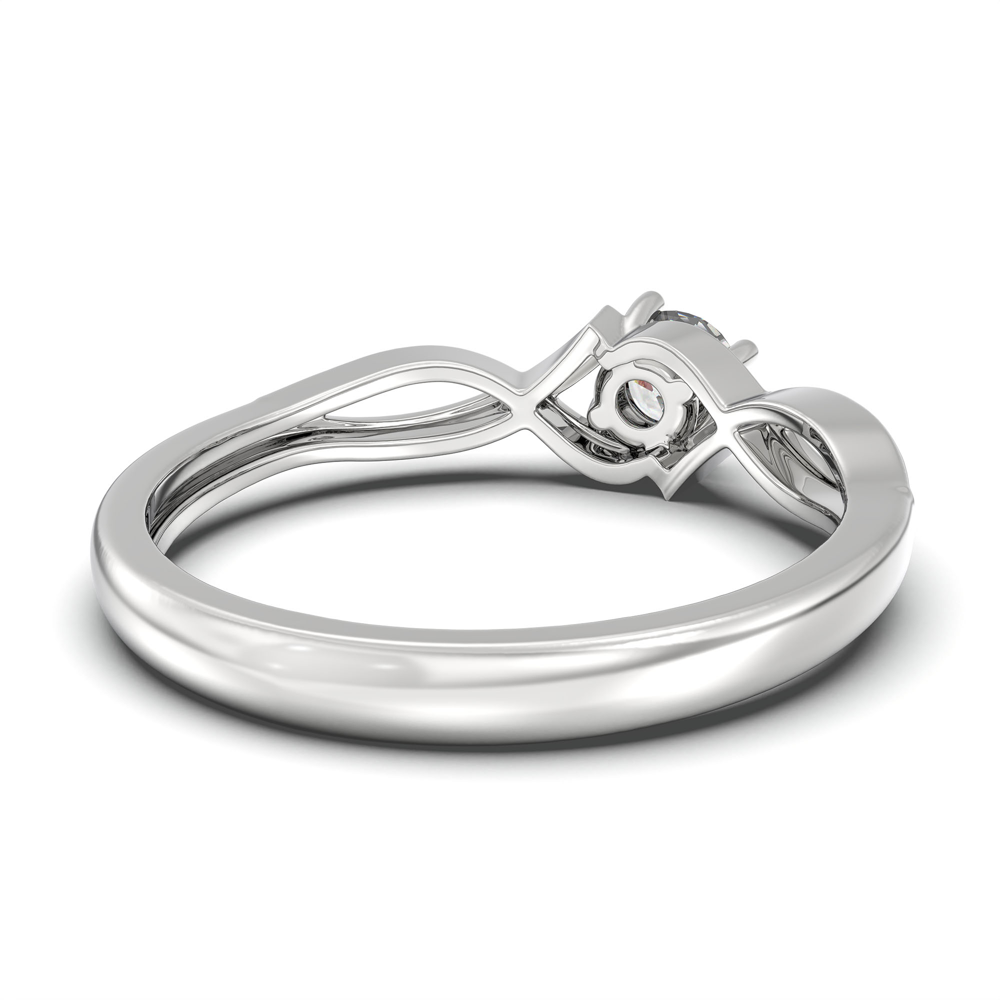 Lab-Grown Diamond Solitaire Ring for Women in 18K White Gold – 0.25 Ct Round, 3 g (Design K10-17-APGAA) thumbnail