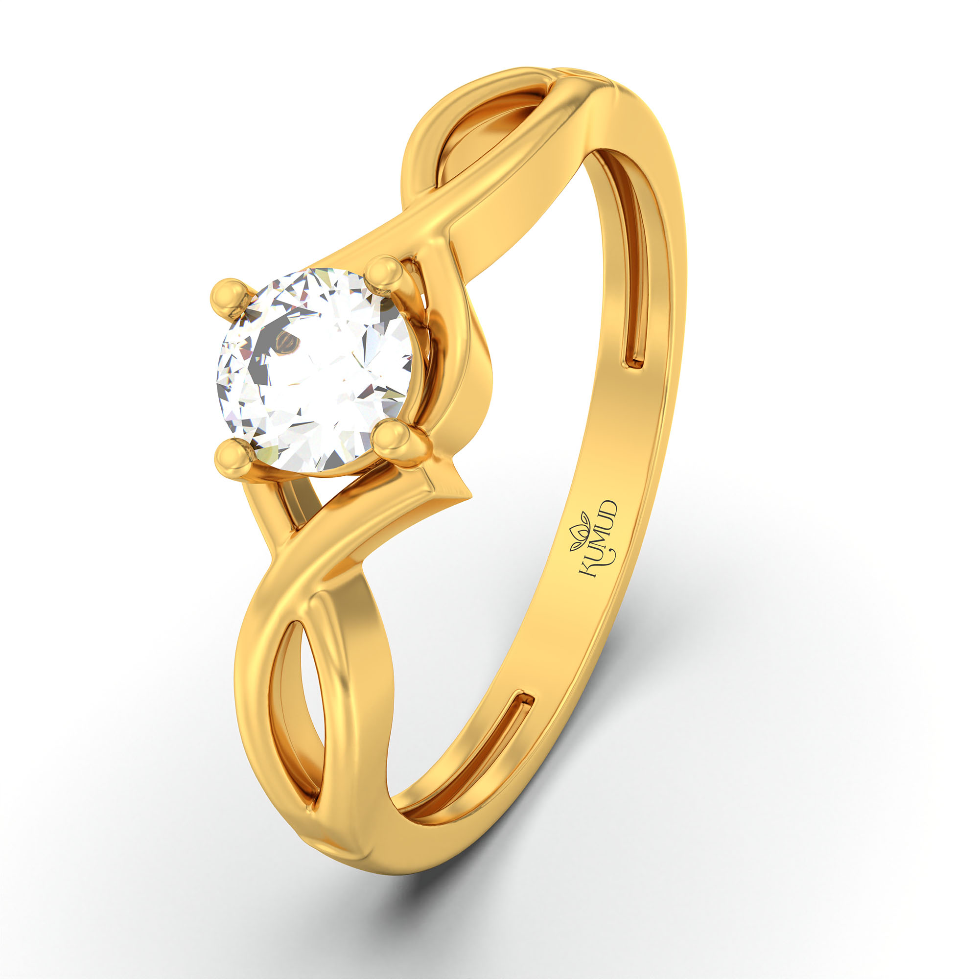 Lab-Grown Diamond Solitaire Ring for Women in 22K Yellow Gold – 0.25 Ct Round, 3 g (Design K10-17-APGAA) thumbnail