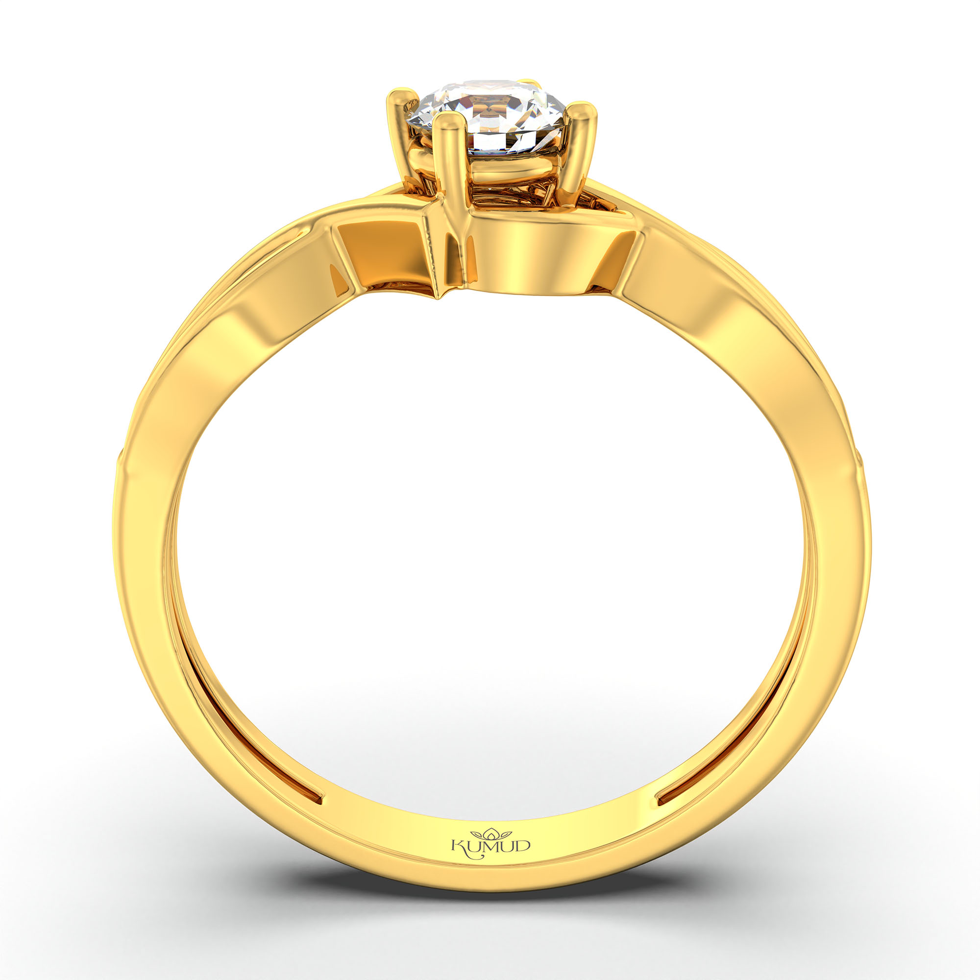 Lab-Grown Diamond Solitaire Ring for Women in 22K Yellow Gold – 0.25 Ct Round, 3 g (Design K10-17-APGAA) thumbnail