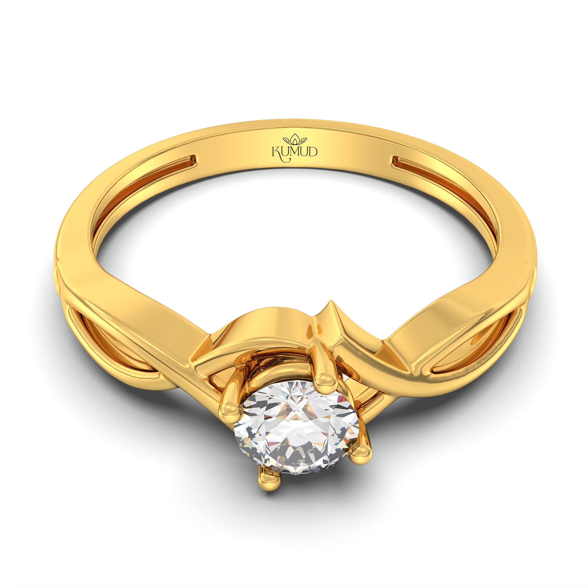 Lab-Grown Diamond Solitaire Ring for Women in 22K Yellow Gold – 0.25 Ct Round, 3 g (Design K10-17-APGAA) thumbnail