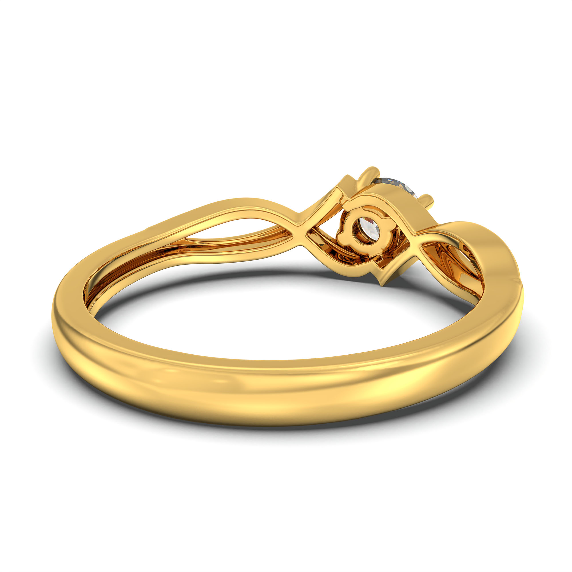 Lab-Grown Diamond Solitaire Ring for Women in 22K Yellow Gold – 0.25 Ct Round, 3 g (Design K10-17-APGAA) thumbnail