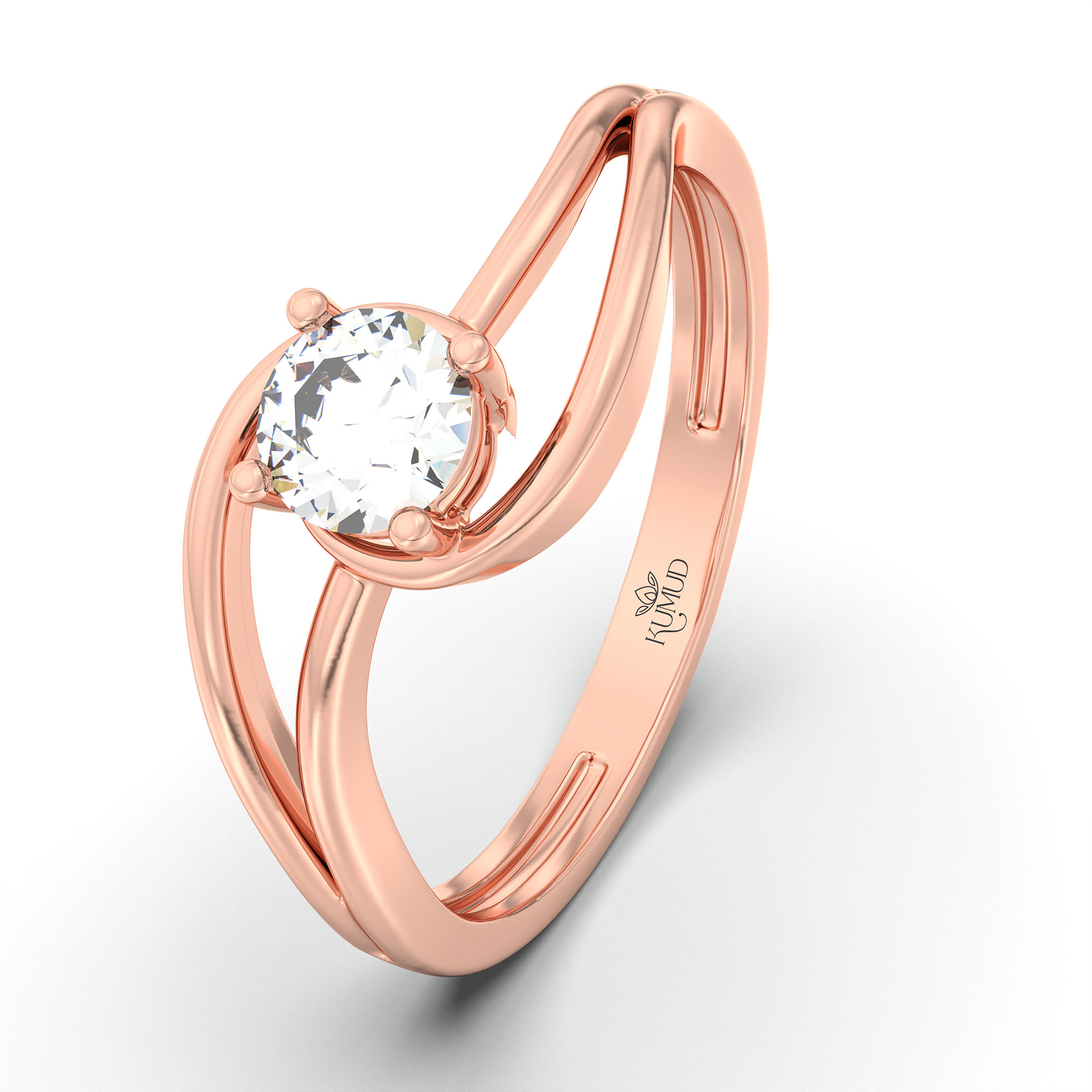 Lab-Grown Diamond Solitaire Ring for Women in 18K Rose Gold – 0.25 Ct Round, 3 g (Design K10-18-APGAA) thumbnail